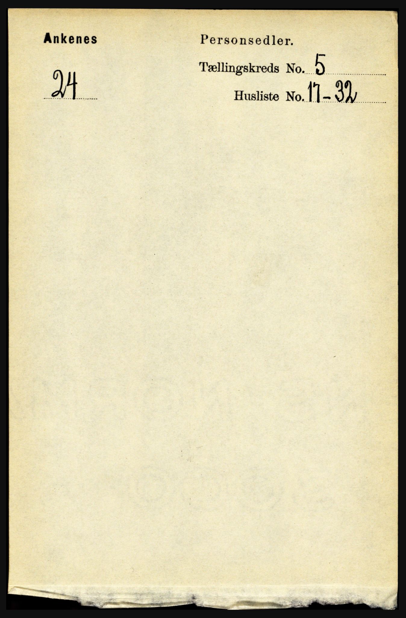 RA, 1891 census for 1855 Ankenes, 1891, p. 2843