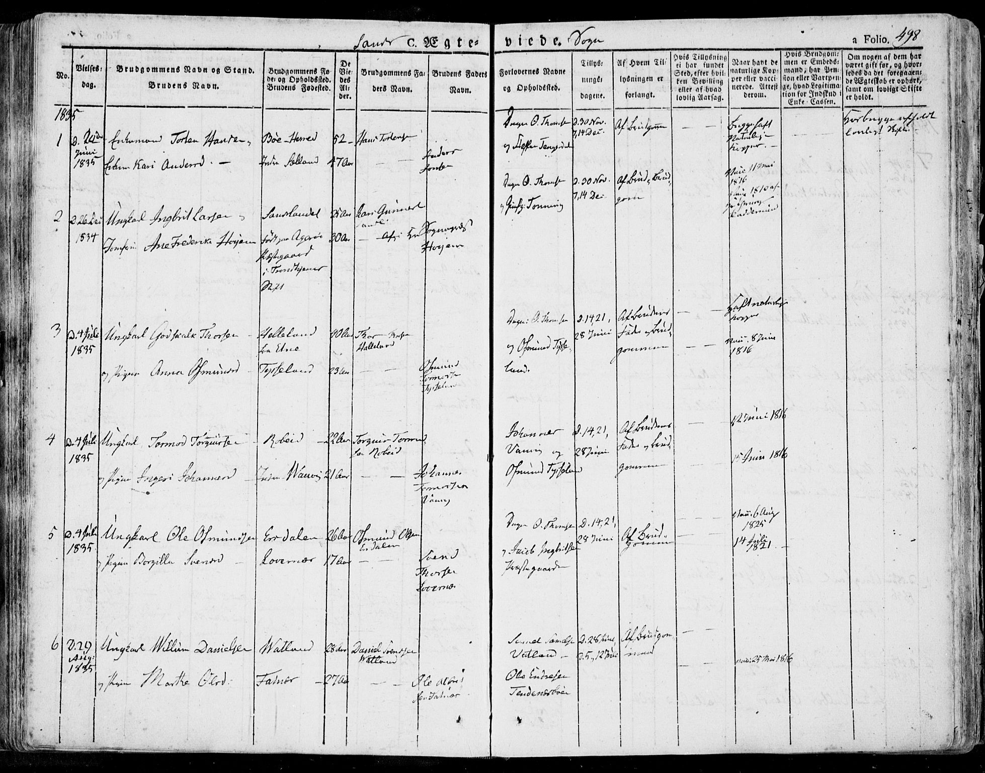 Jelsa sokneprestkontor, AV/SAST-A-101842/01/IV: Parish register (official) no. A 6.2, 1828-1853, p. 498