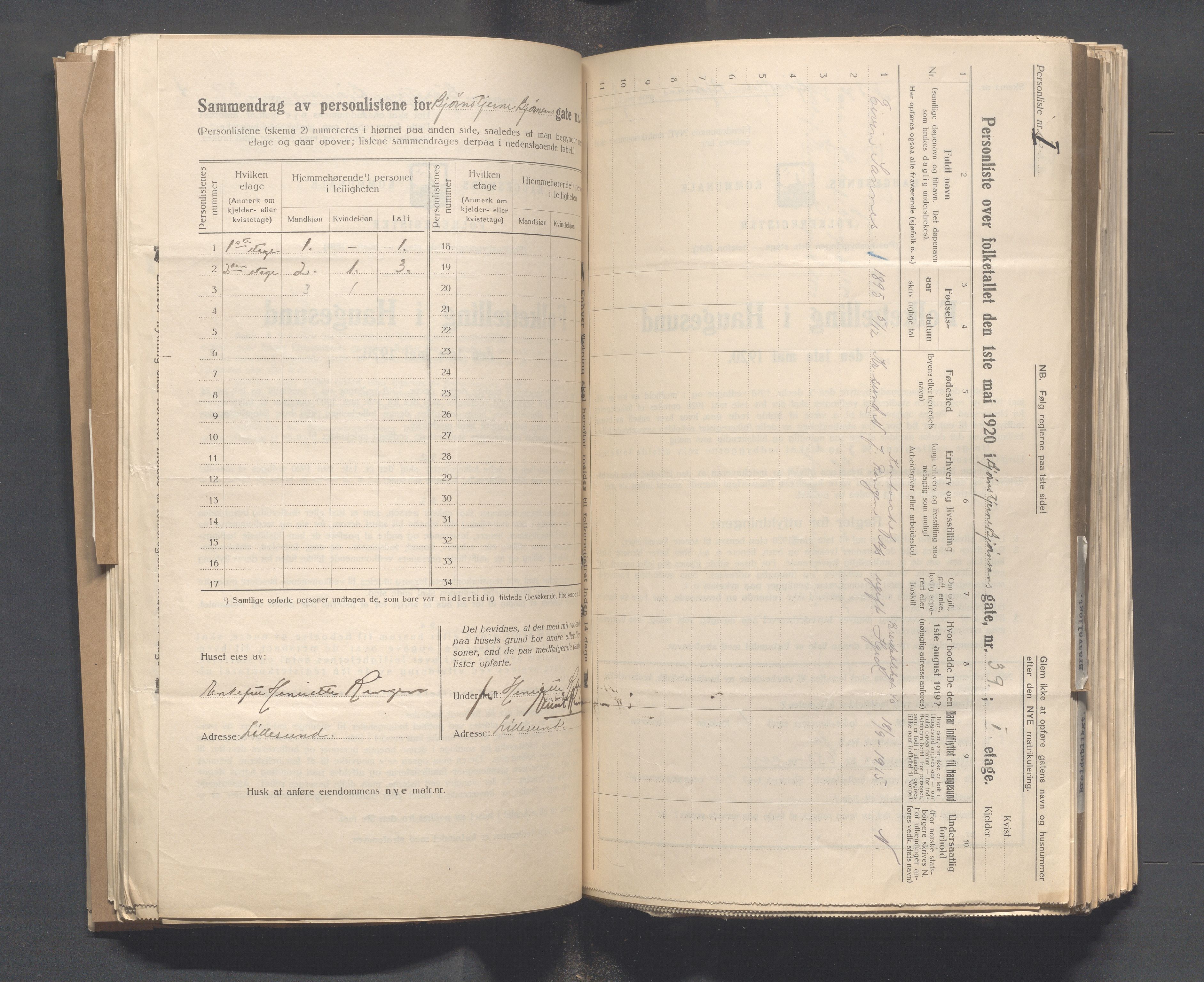 IKAR, Local census 1.5.1920 for Haugesund, 1920, p. 176