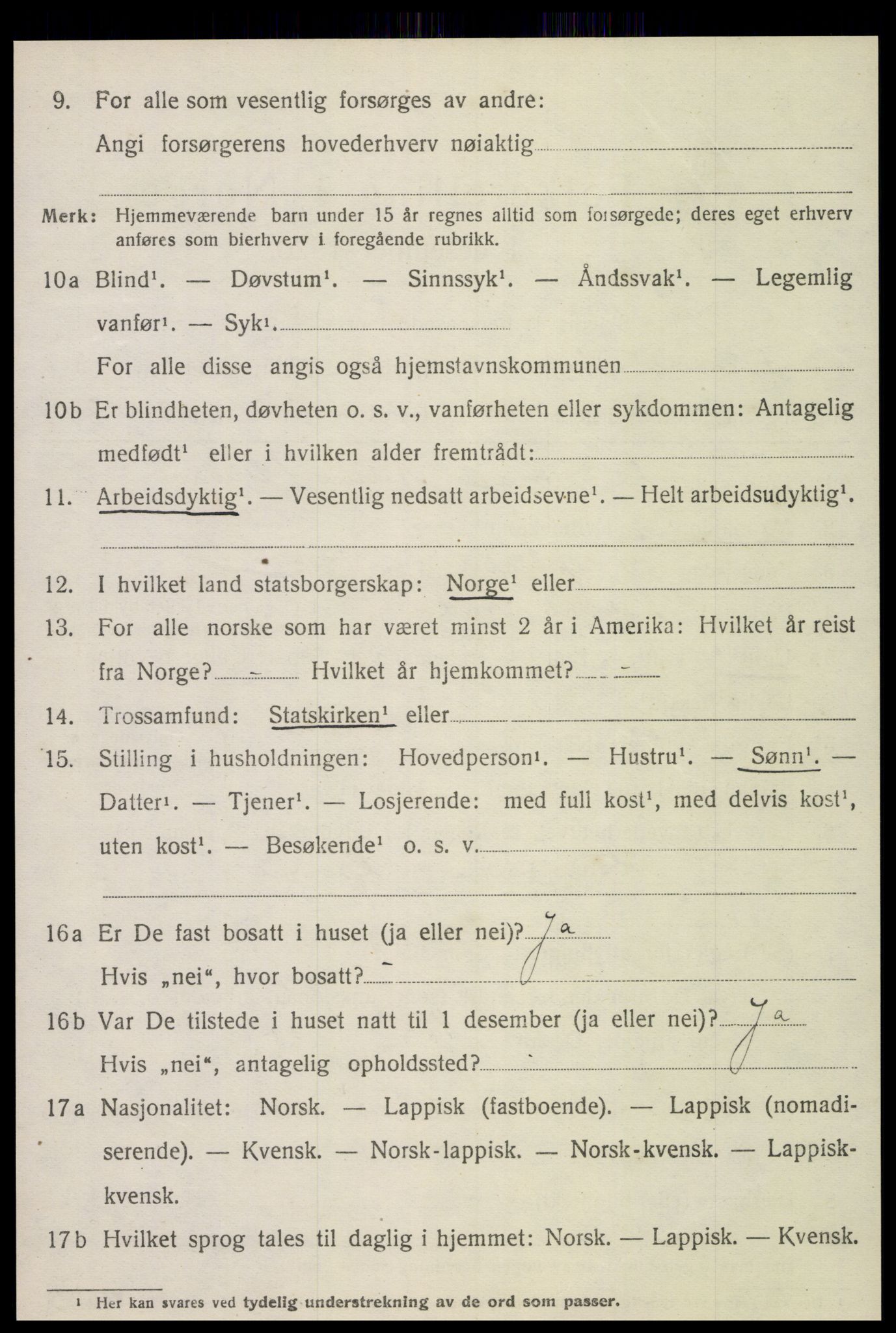 SAT, 1920 census for Leksvik, 1920, p. 3493