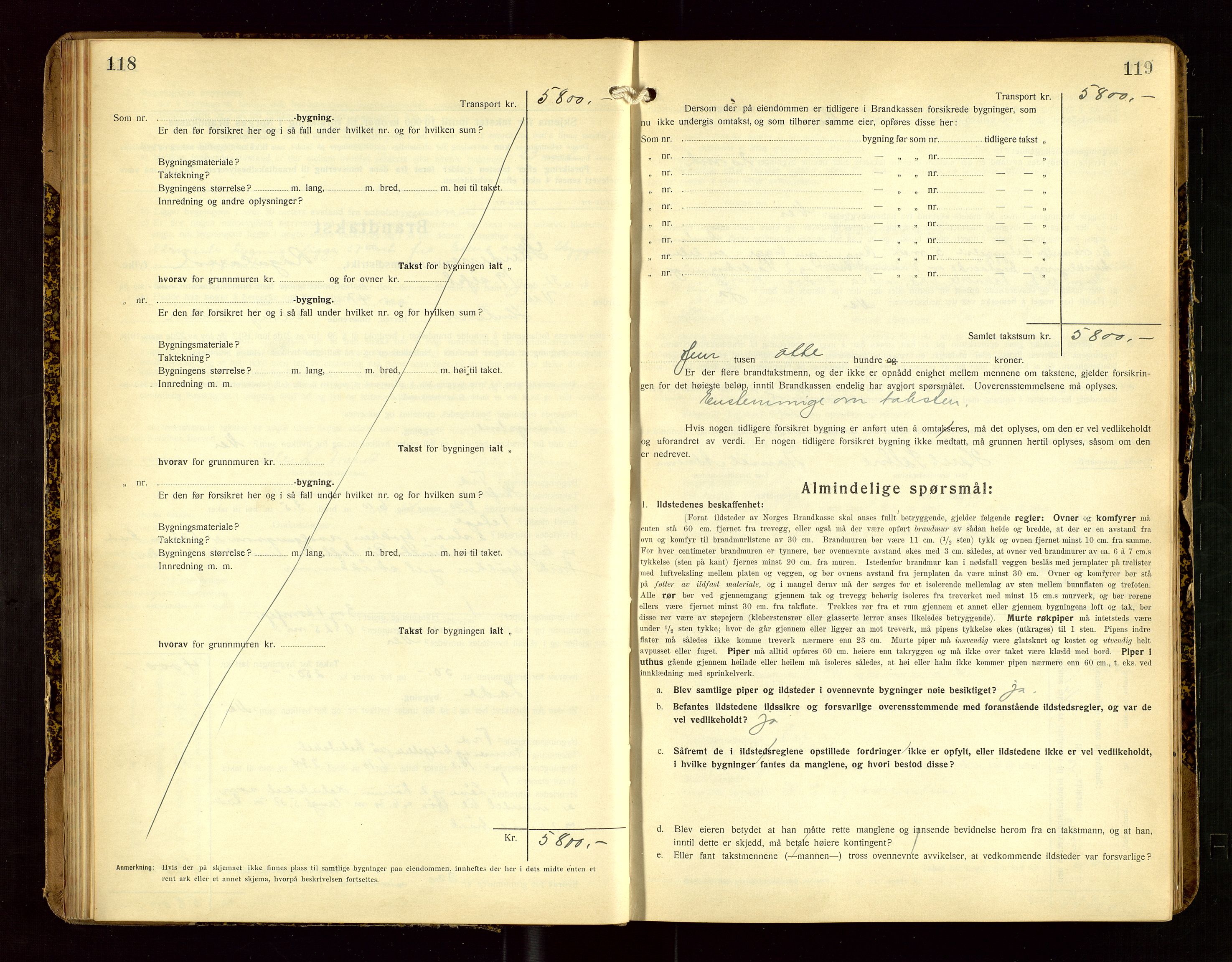 Skudenes lensmannskontor, SAST/A-100444/Gob/L0002: "Brandtakstprotokoll", 1925-1952, p. 118-119