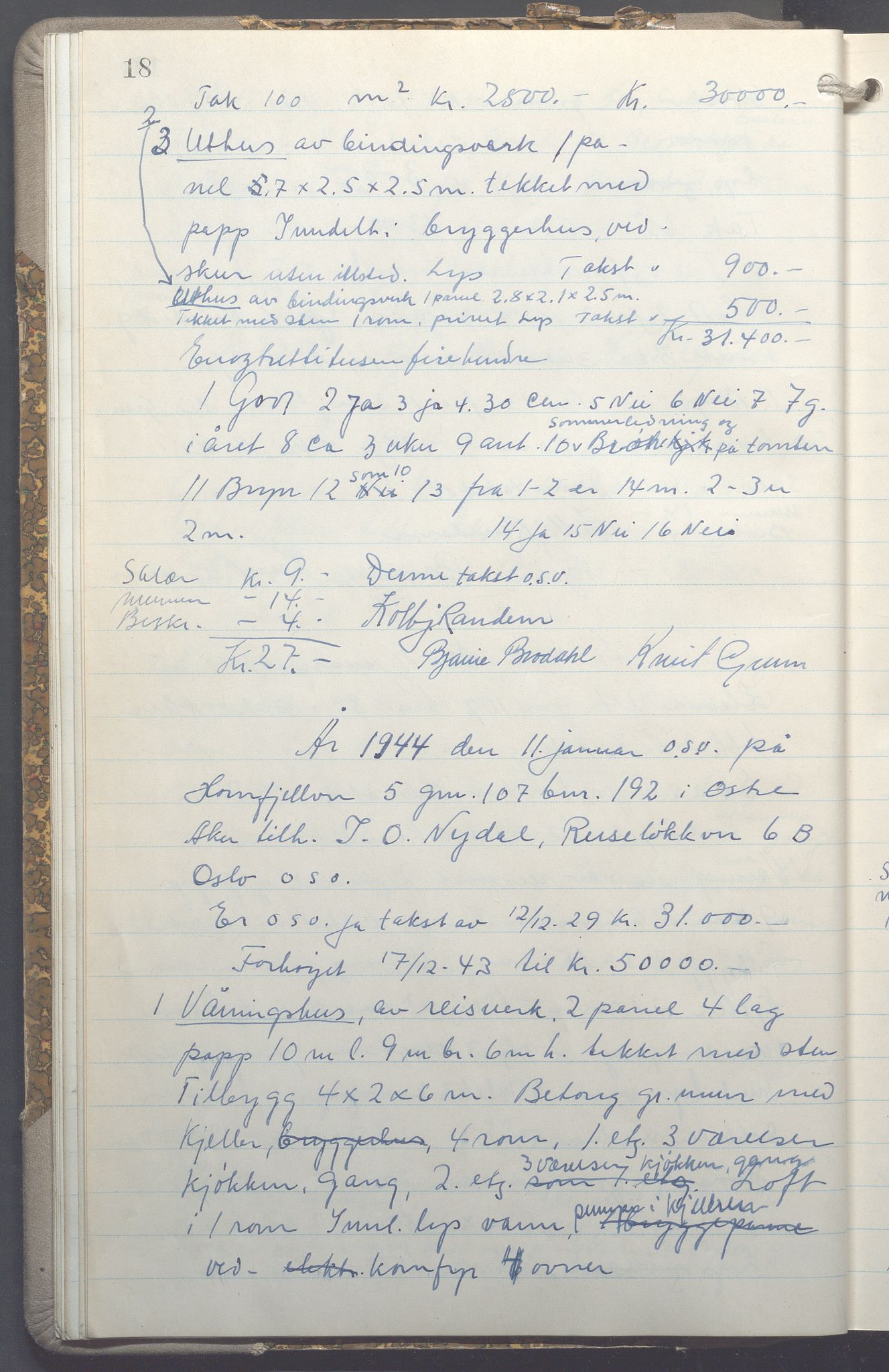 Lensmennene i Aker, OBA/A-10133/F/Fc/L0035: Branntakstprotokoll, 1943-1946, p. 18
