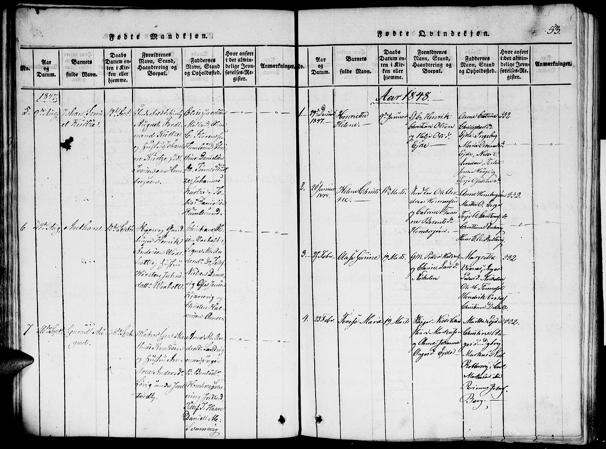 Hommedal sokneprestkontor, SAK/1111-0023/F/Fa/Faa/L0001: Parish register (official) no. A 1, 1816-1860, p. 54