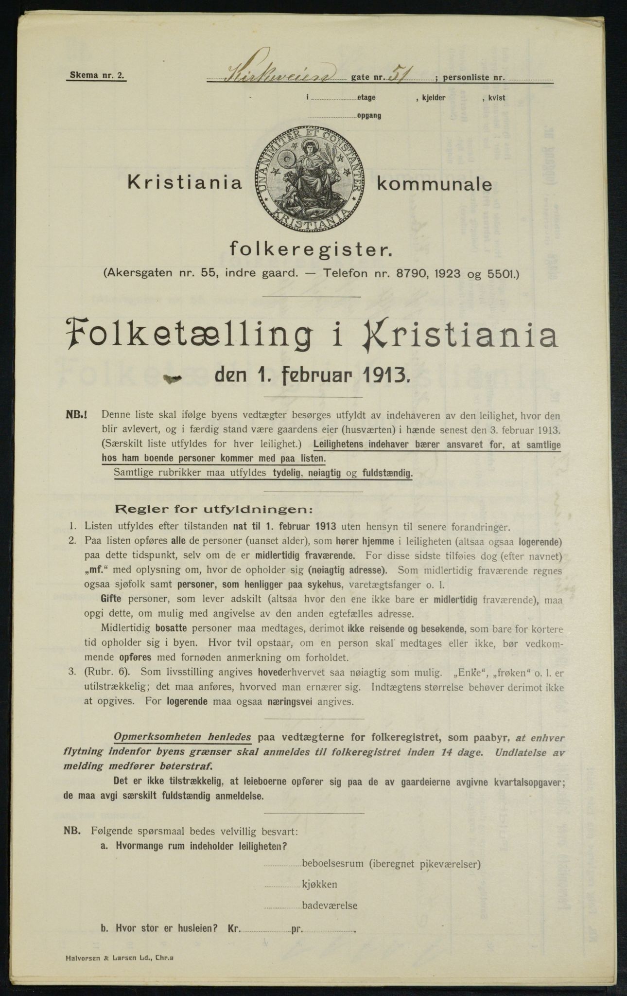 OBA, Municipal Census 1913 for Kristiania, 1913, p. 50840