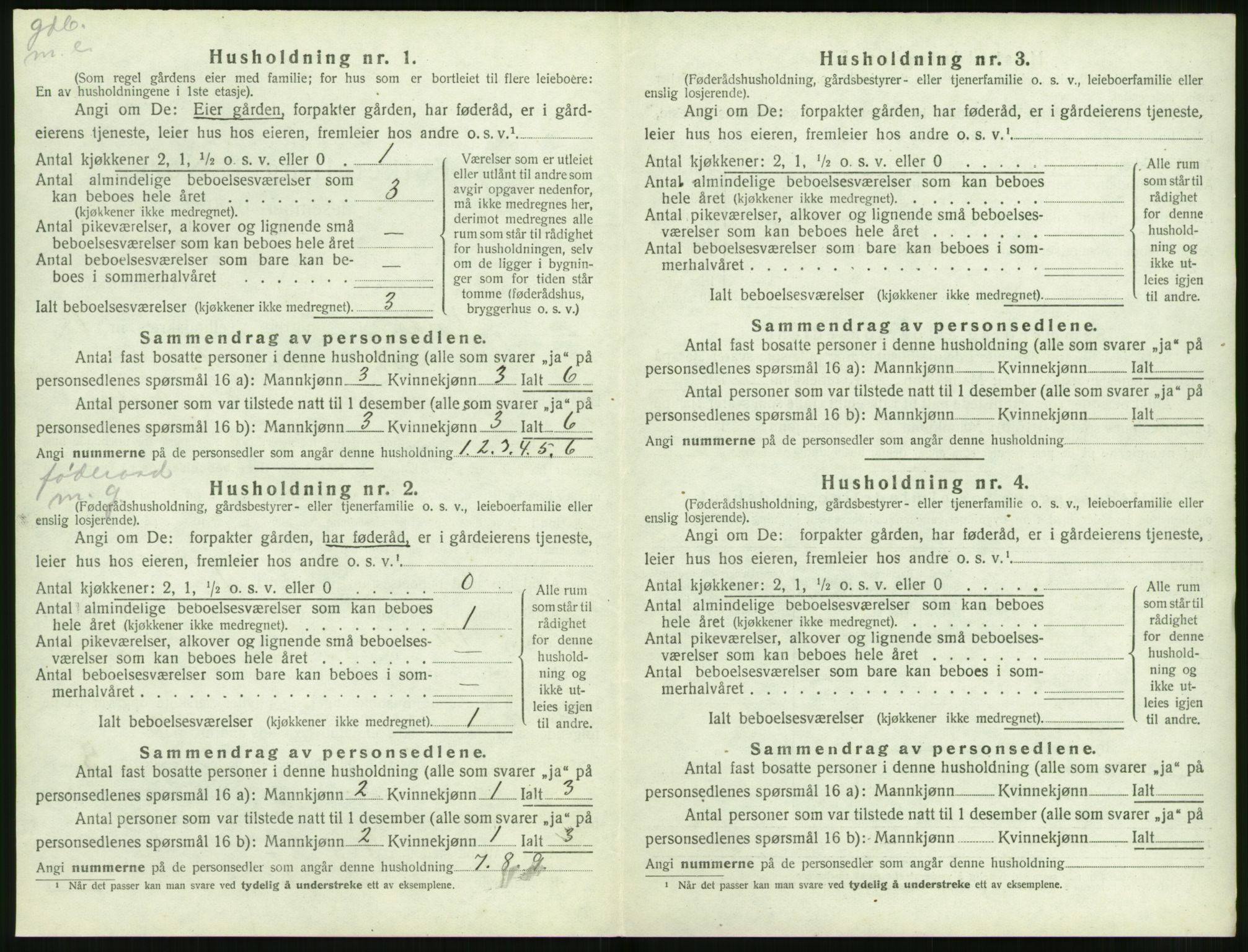 SAT, 1920 census for Volda, 1920, p. 1051