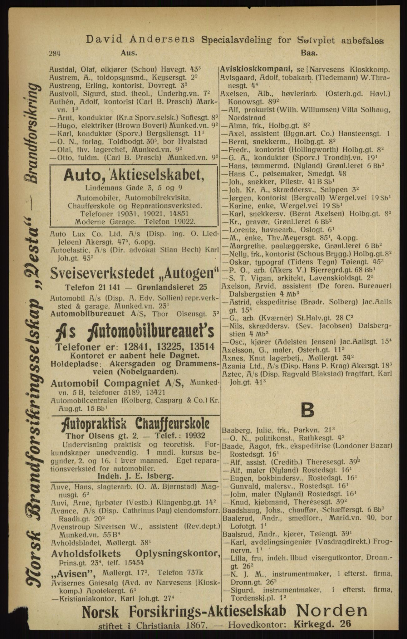 Kristiania/Oslo adressebok, PUBL/-, 1916, p. 284