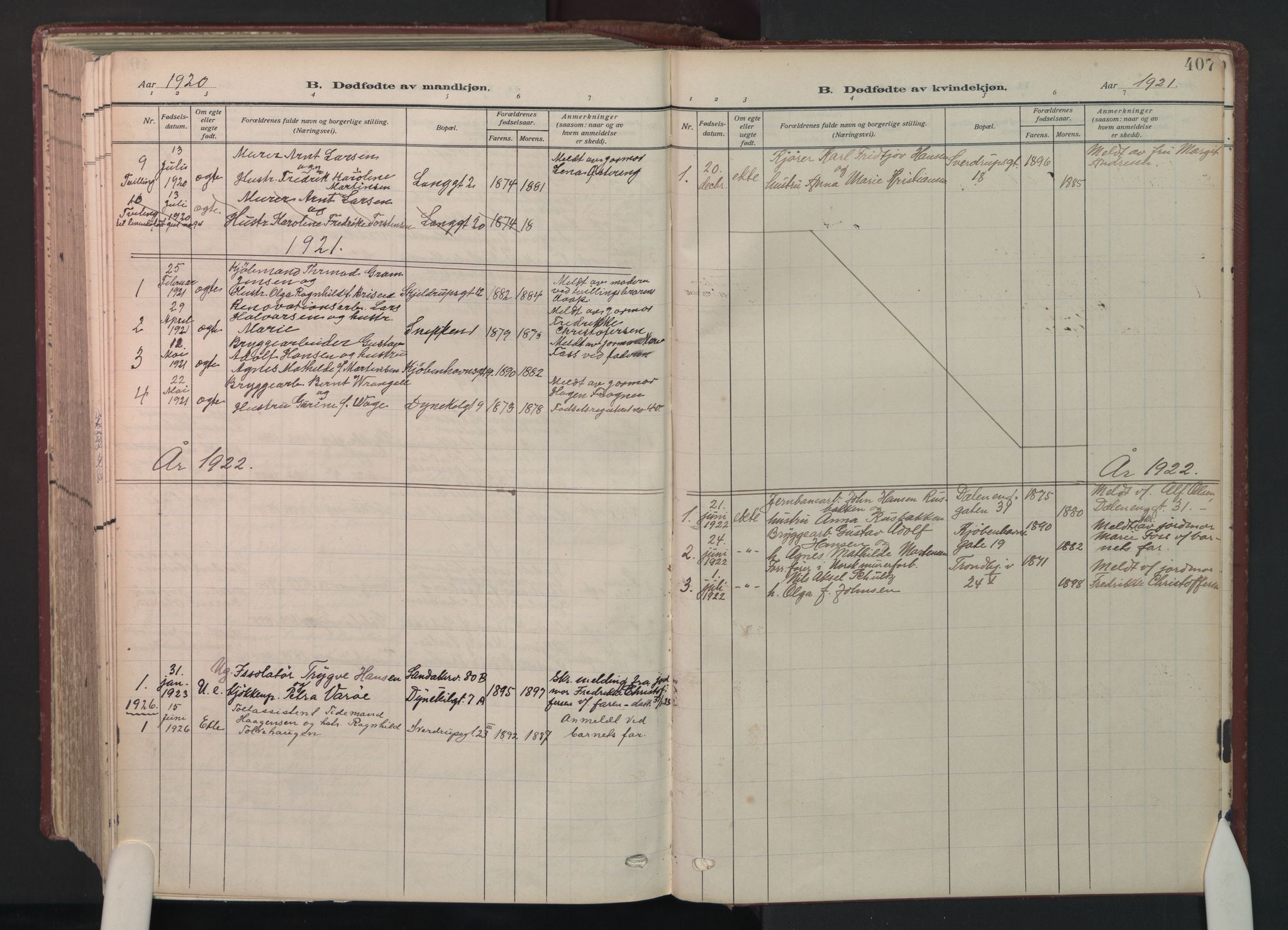 Petrus prestekontor Kirkebøker, SAO/A-10872/F/Fa/L0012: Parish register (official) no. 12, 1909-1936, p. 407