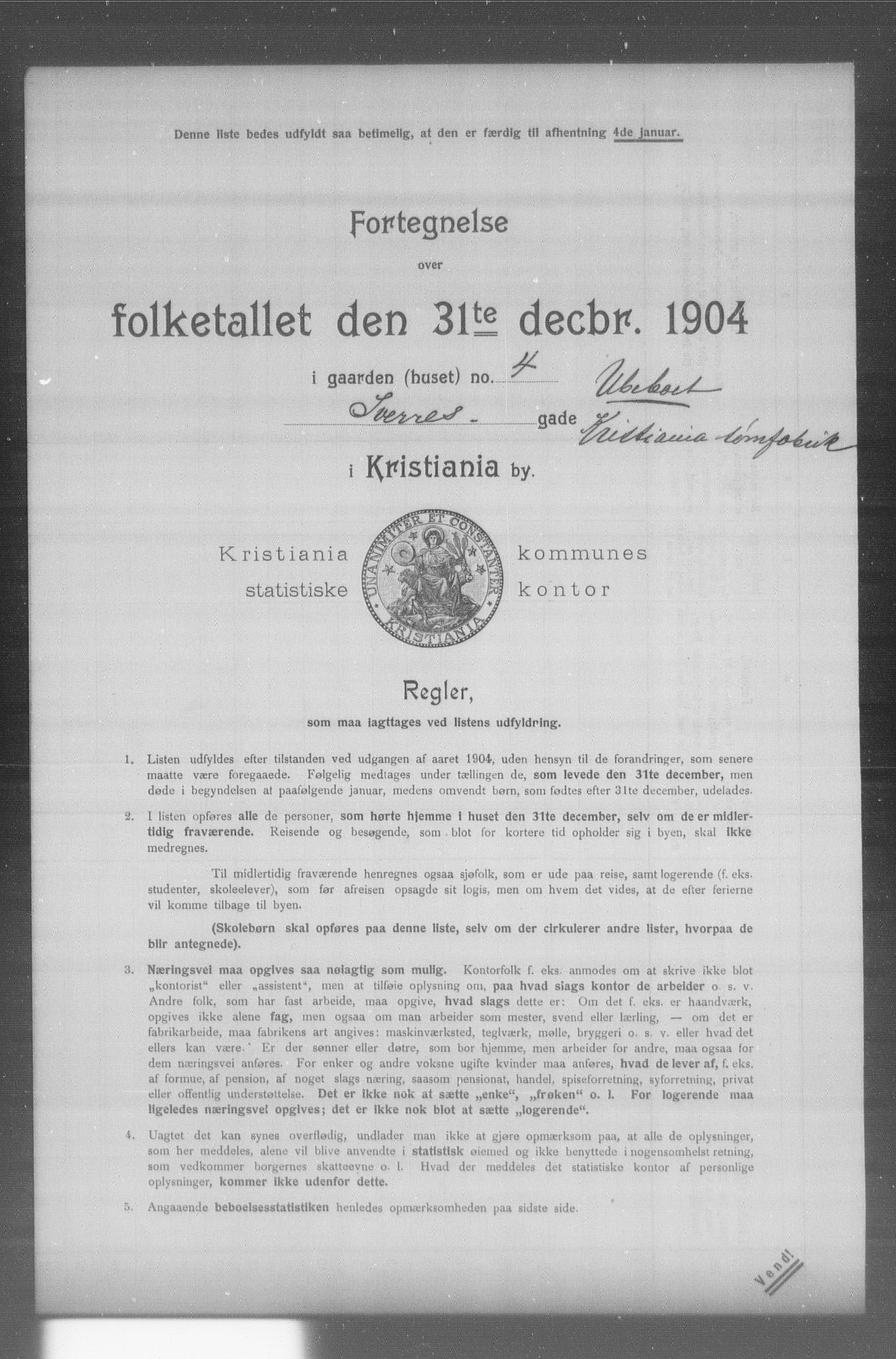 OBA, Municipal Census 1904 for Kristiania, 1904, p. 20124