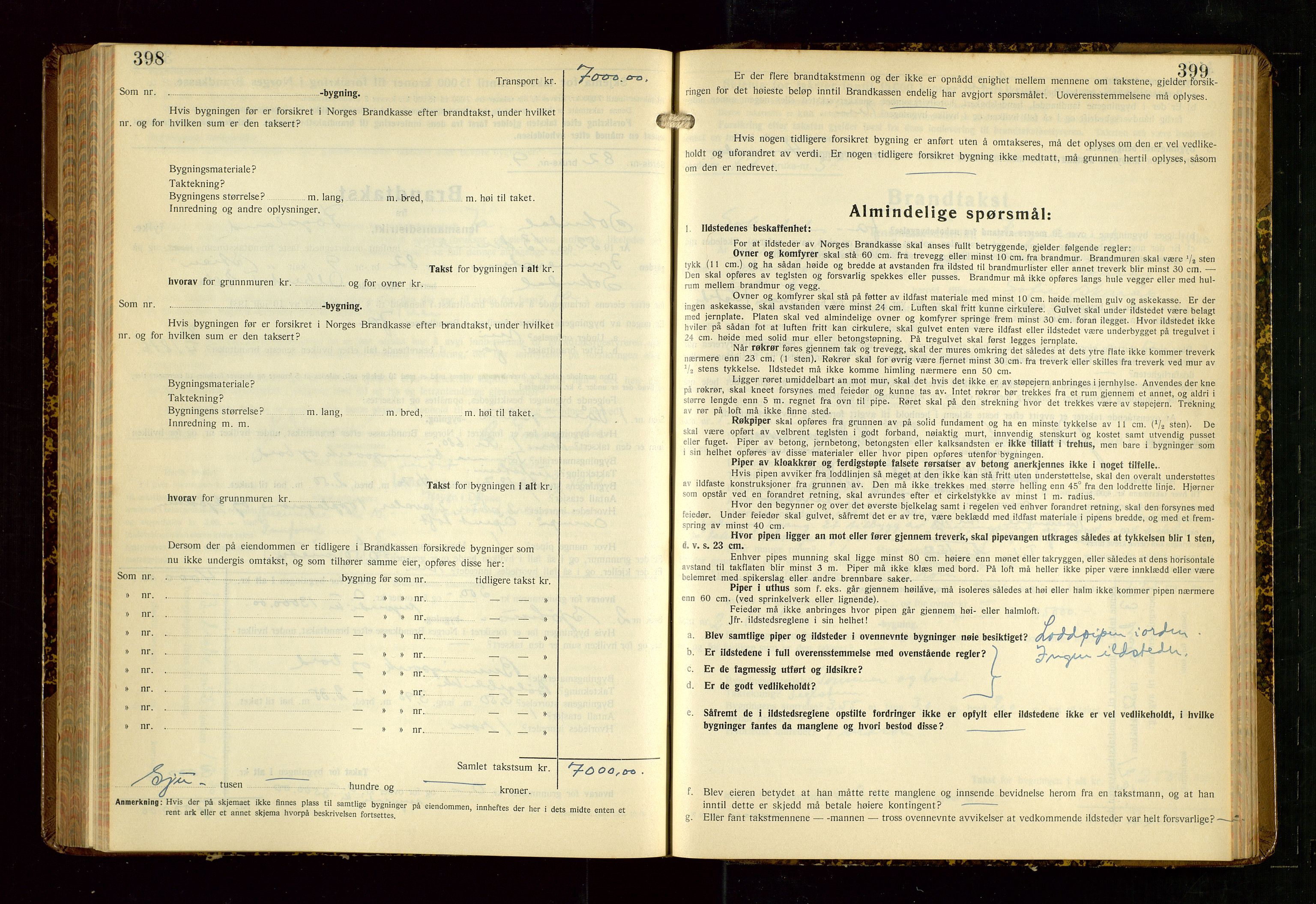 Sokndal lensmannskontor, AV/SAST-A-100417/Gob/L0008: "Brandtakst-Protokoll", 1937-1955, p. 398-399