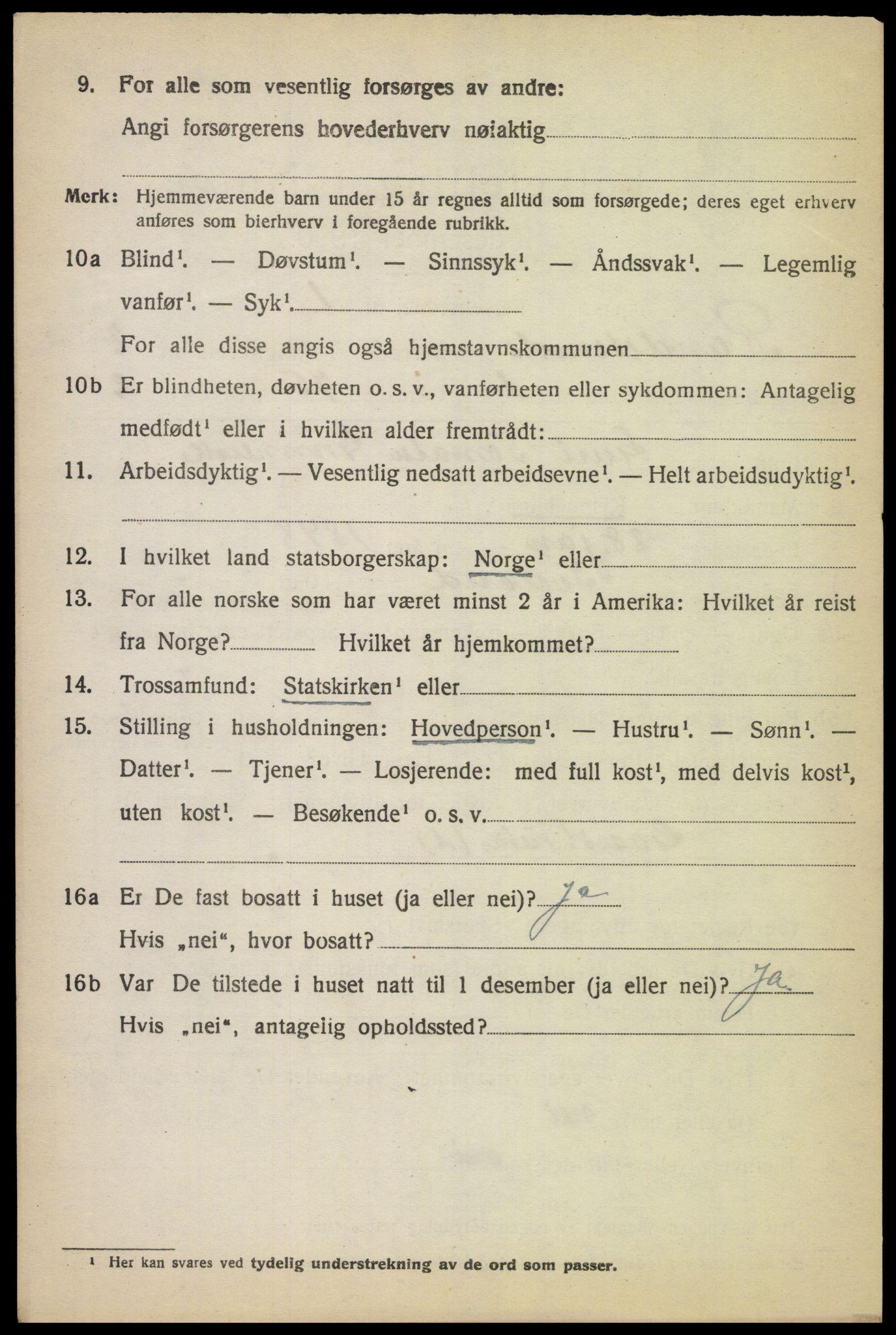 SAK, 1920 census for Randesund, 1920, p. 1089