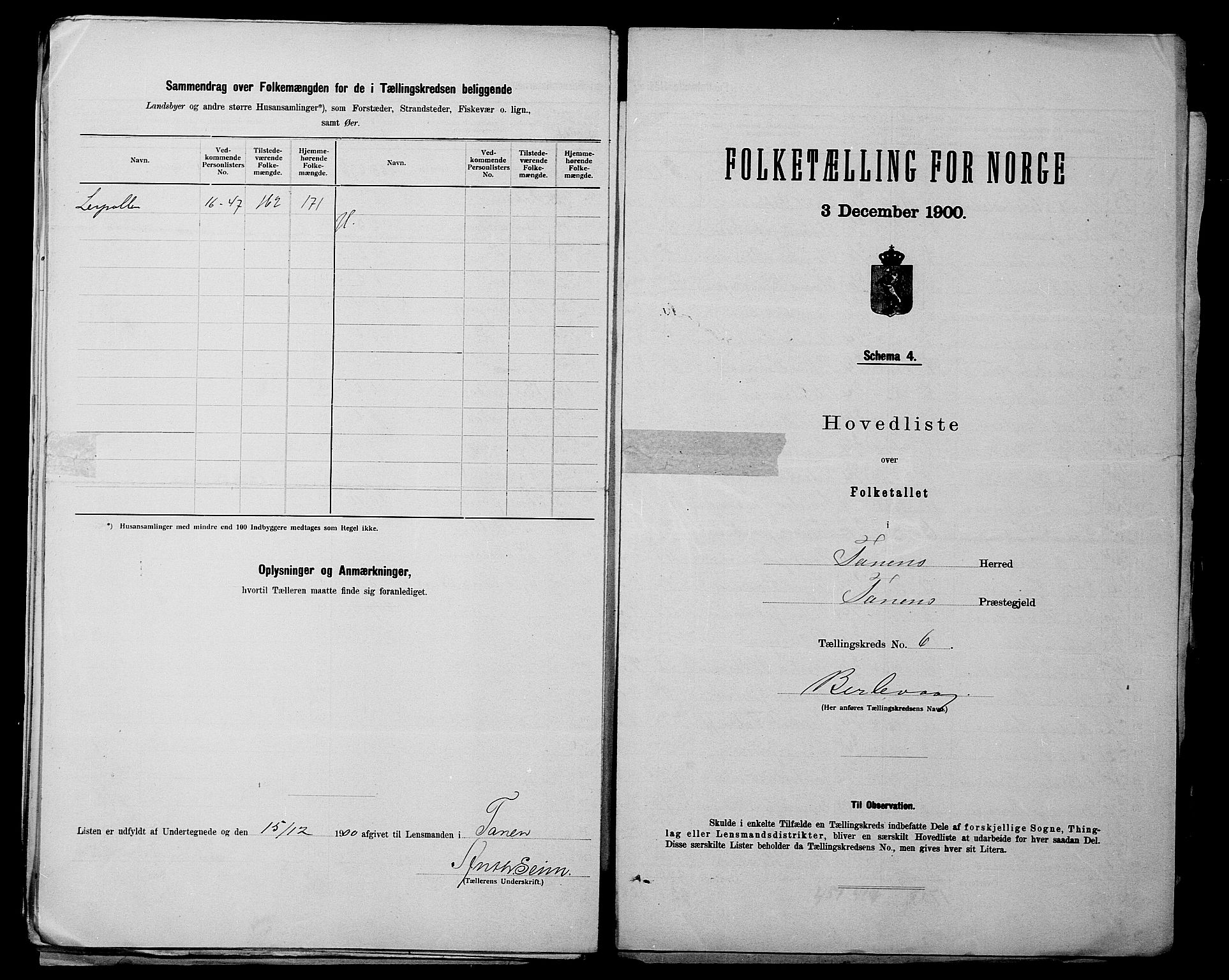 SATØ, 1900 census for Tana, 1900, p. 18