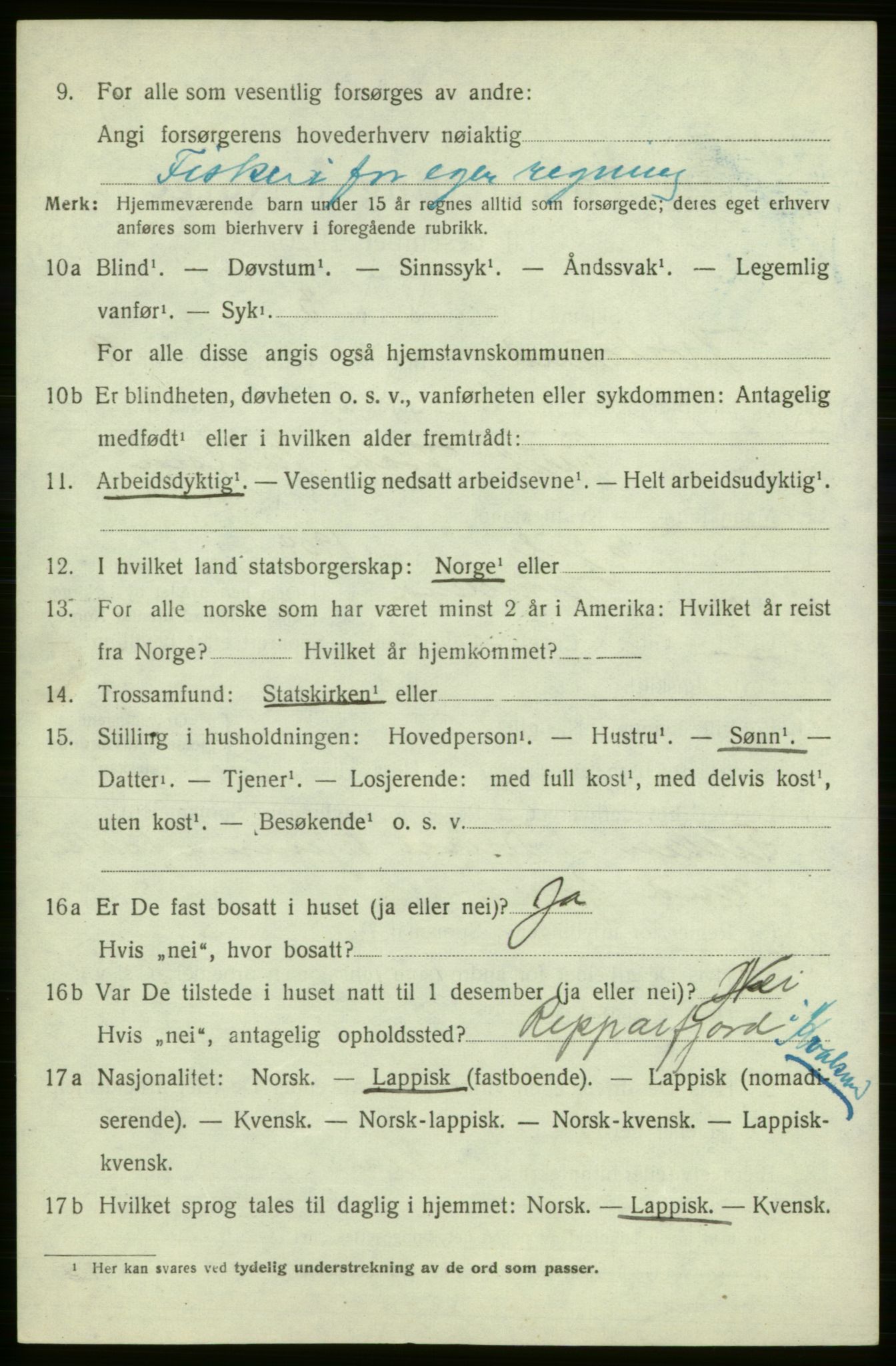 SATØ, 1920 census for , 1920, p. 2891