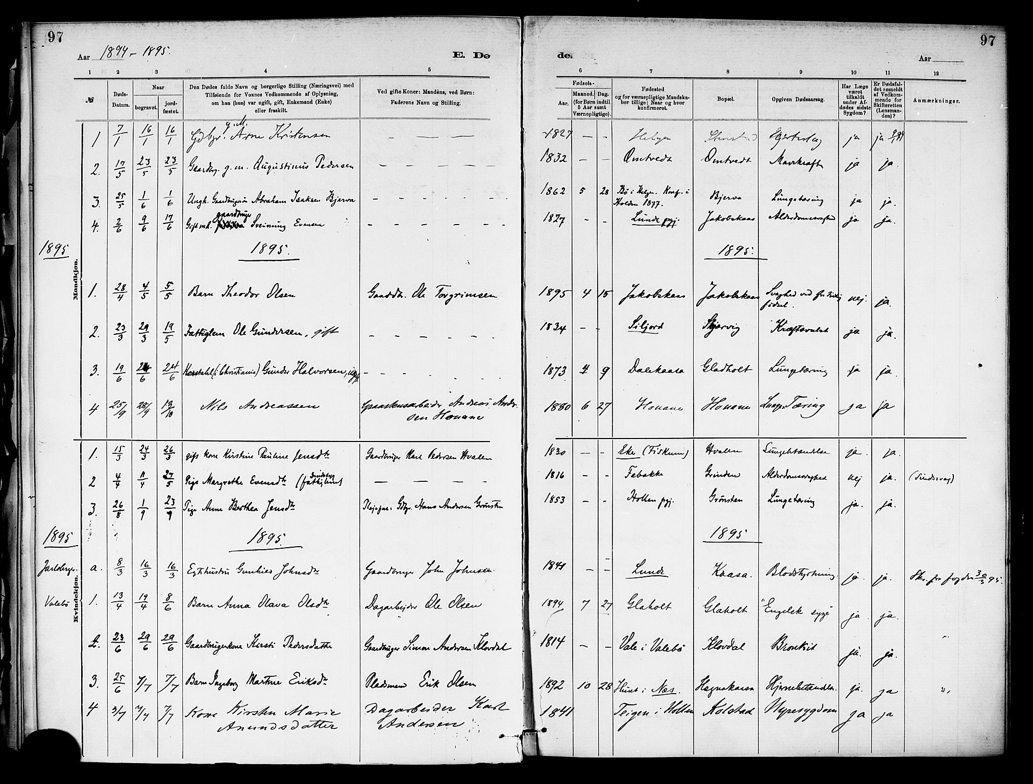 Holla kirkebøker, SAKO/A-272/F/Fa/L0009: Parish register (official) no. 9, 1881-1897, p. 97