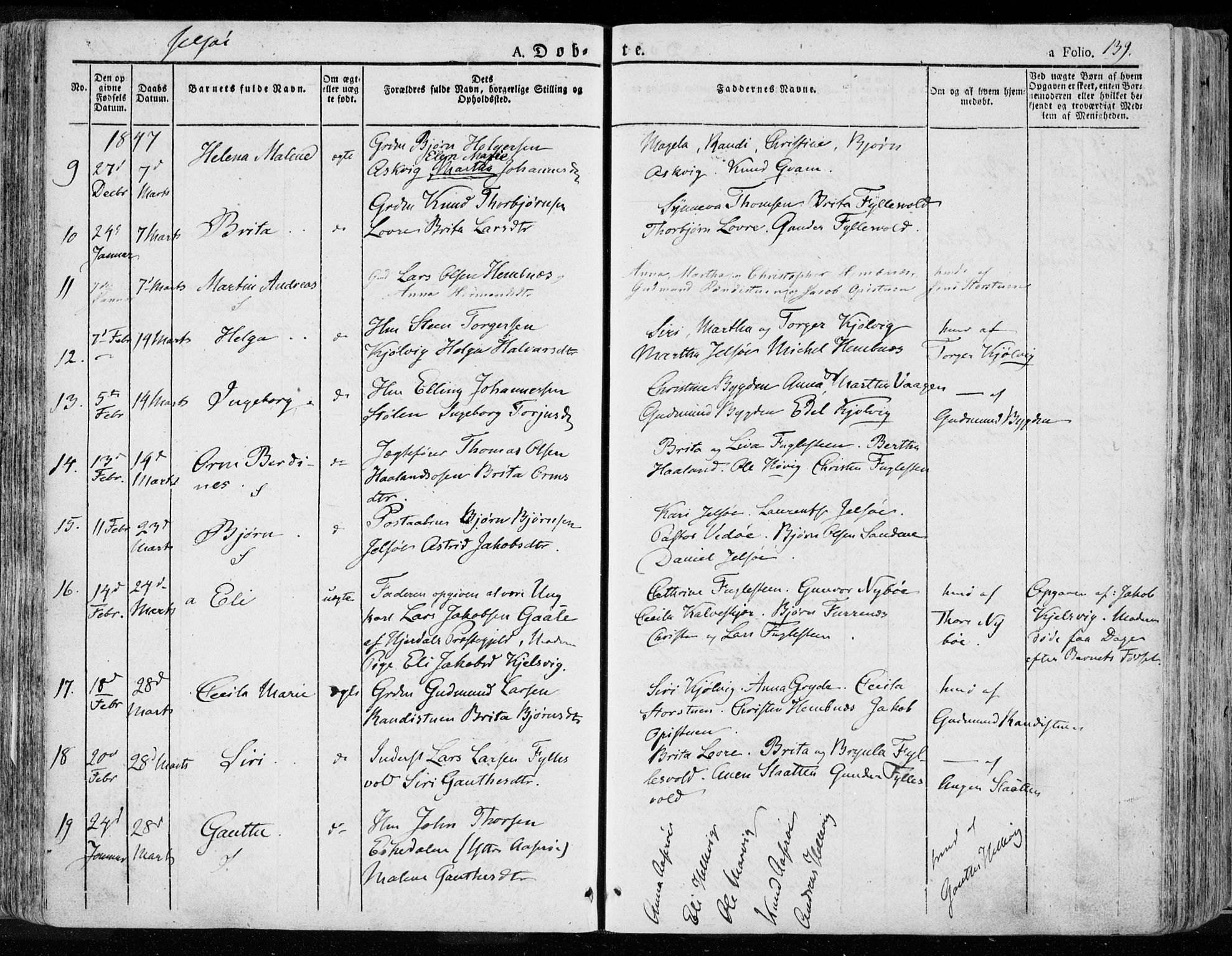 Jelsa sokneprestkontor, AV/SAST-A-101842/01/IV: Parish register (official) no. A 6.1, 1828-1853, p. 139