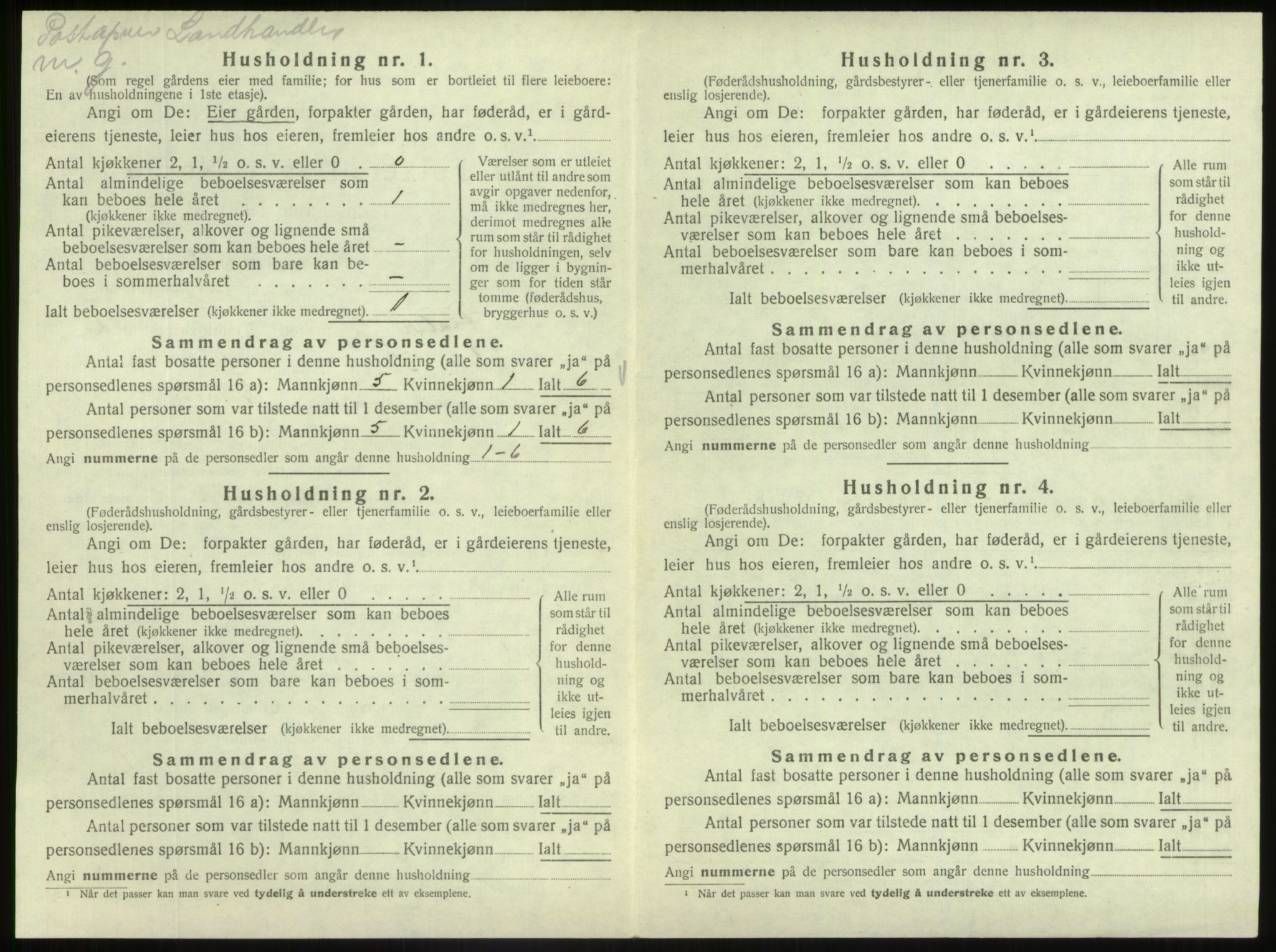 SAB, 1920 census for Fjaler, 1920, p. 1310