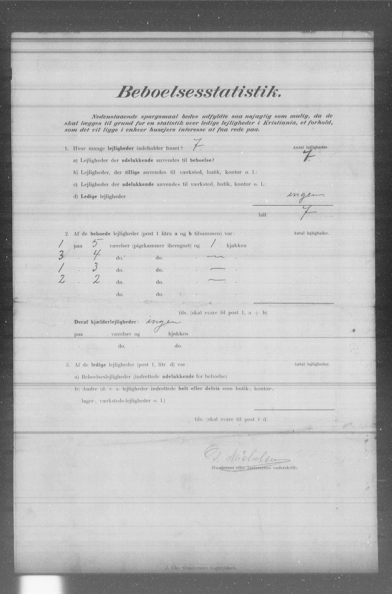 OBA, Municipal Census 1902 for Kristiania, 1902, p. 3687