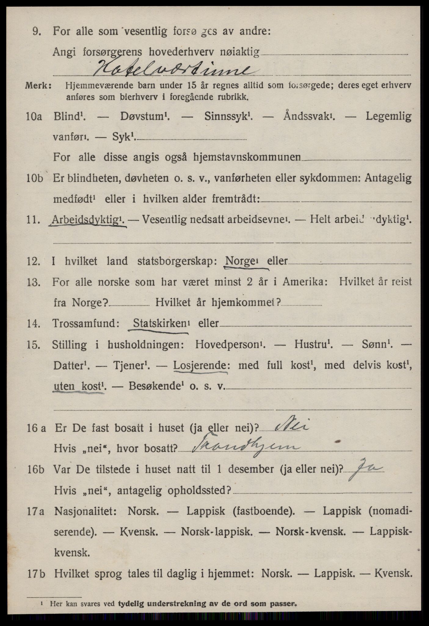 SAT, 1920 census for Singsås, 1920, p. 1108