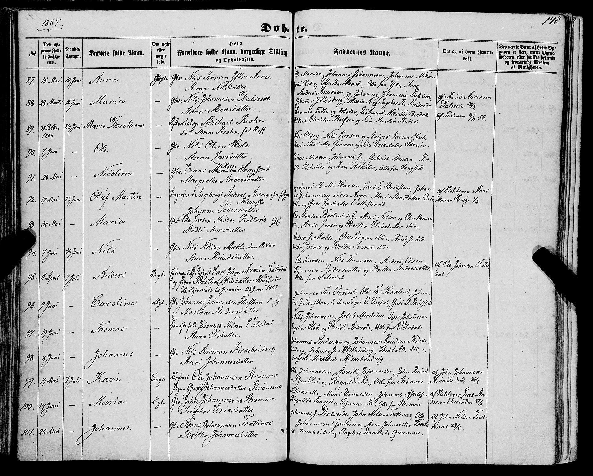 Haus sokneprestembete, AV/SAB-A-75601/H/Haa: Parish register (official) no. A 17, 1858-1870, p. 148