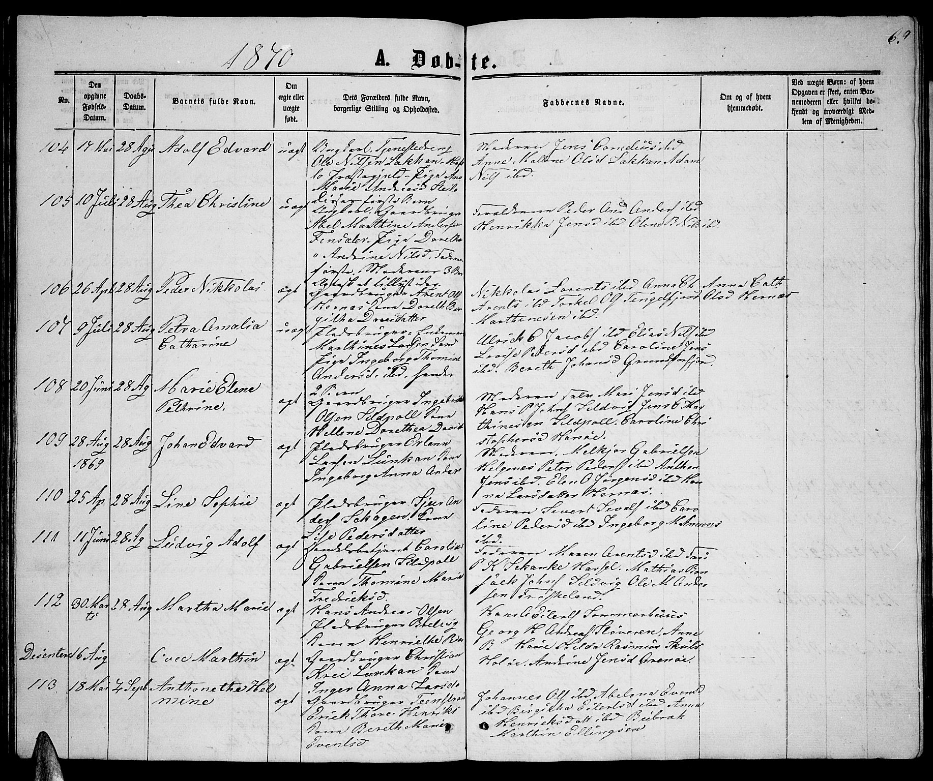 Ministerialprotokoller, klokkerbøker og fødselsregistre - Nordland, AV/SAT-A-1459/888/L1266: Parish register (copy) no. 888C04, 1864-1877, p. 69