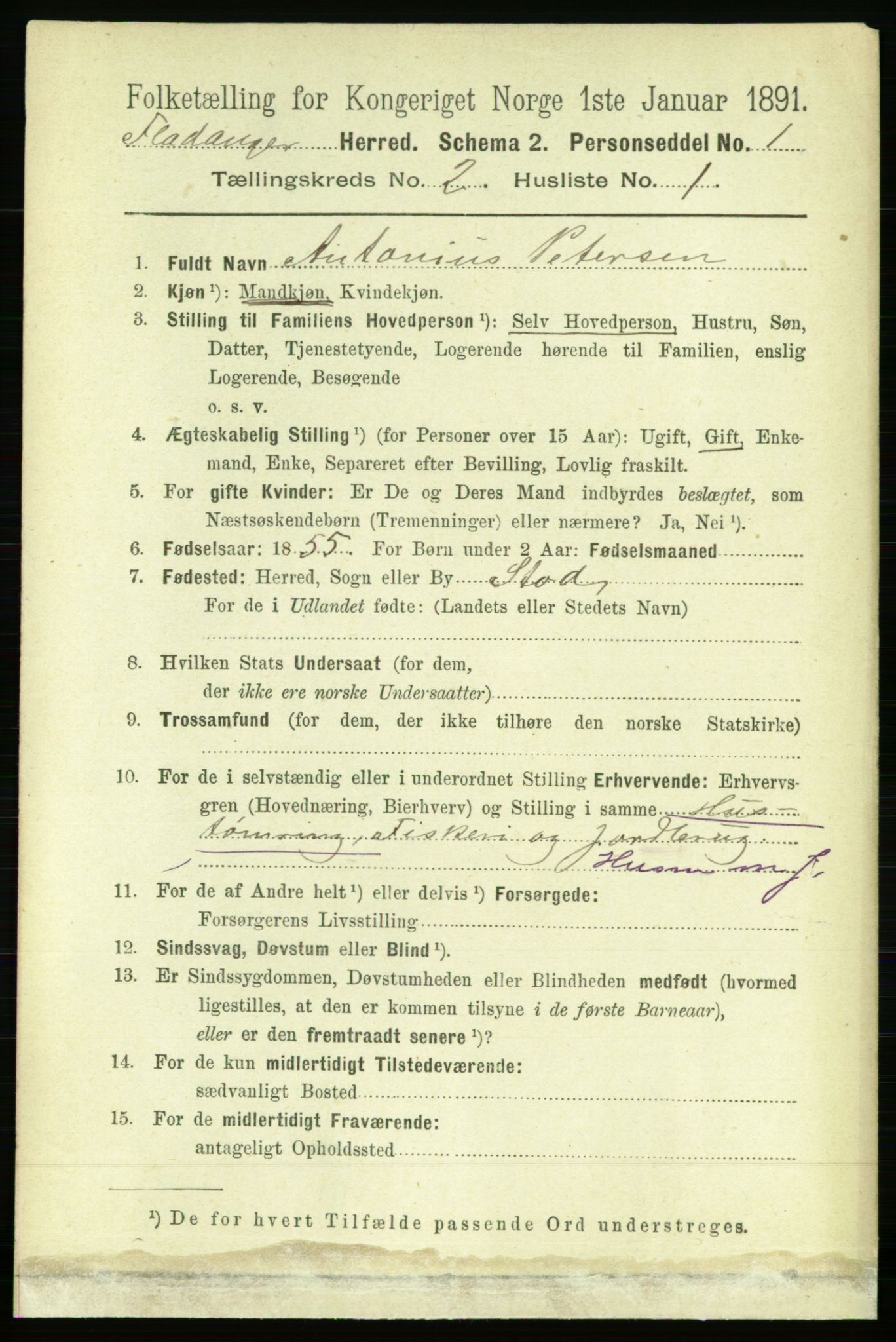 RA, 1891 census for 1749 Flatanger, 1891, p. 712