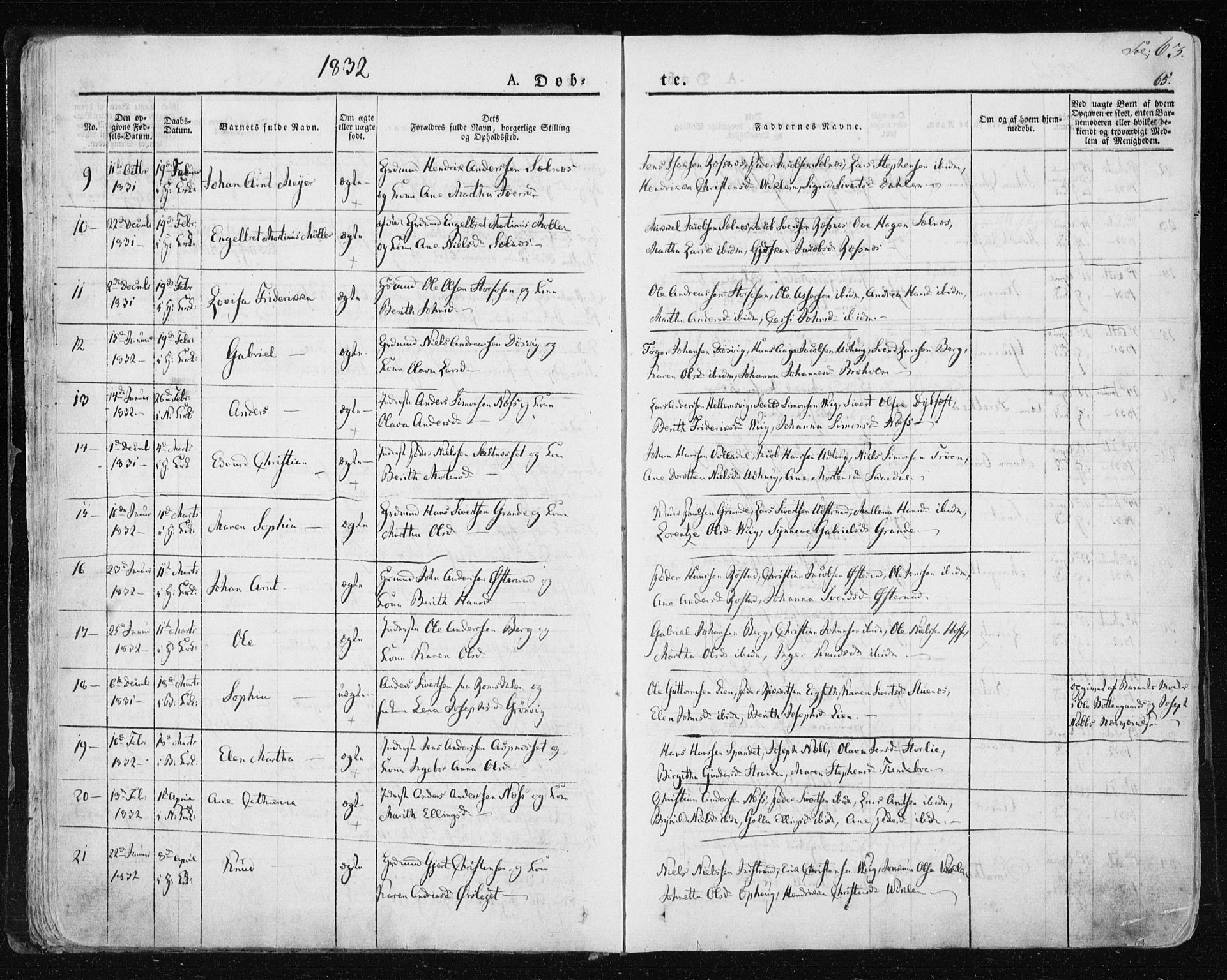Ministerialprotokoller, klokkerbøker og fødselsregistre - Sør-Trøndelag, SAT/A-1456/659/L0735: Parish register (official) no. 659A05, 1826-1841, p. 63