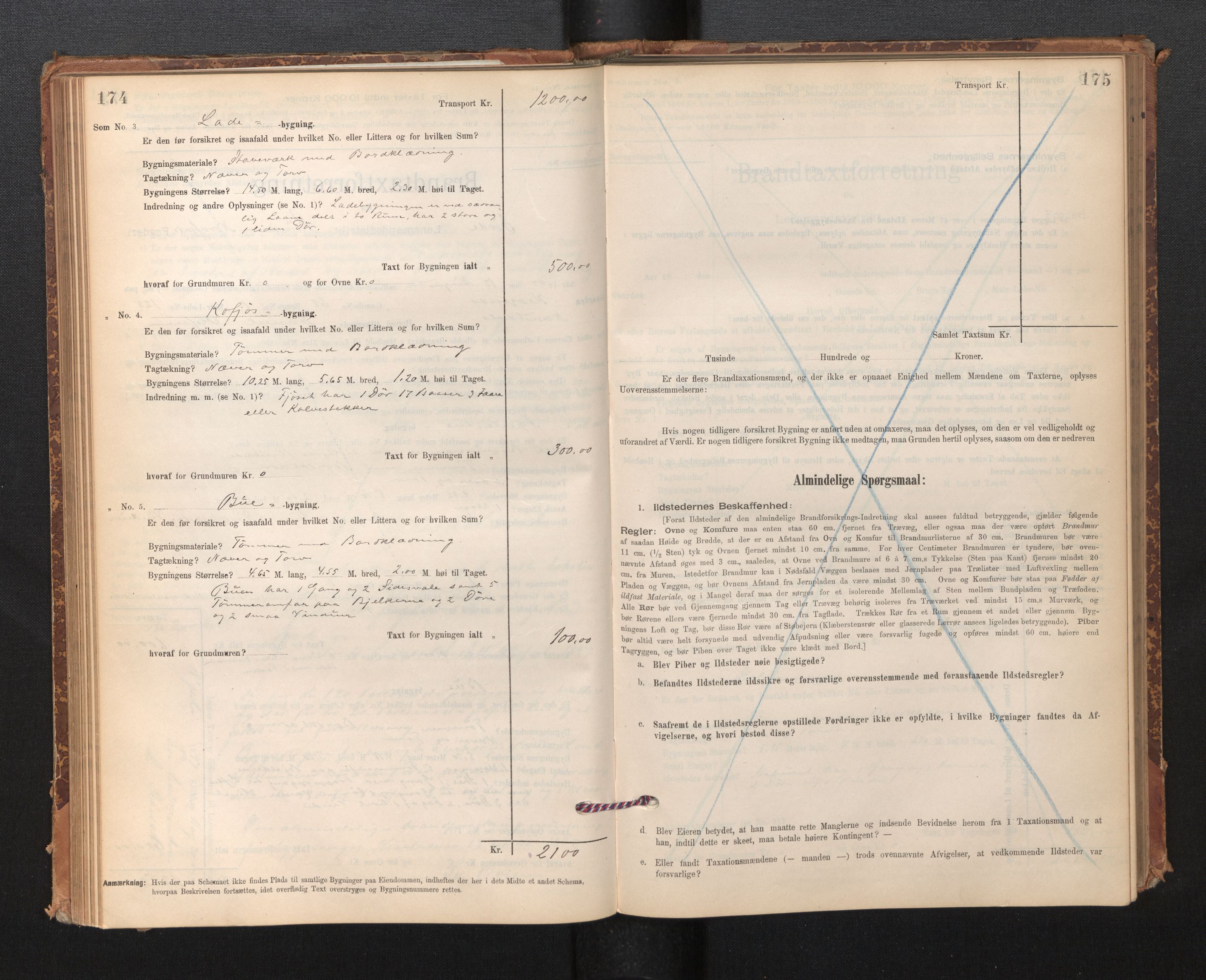 Lensmannen i Førde, AV/SAB-A-27401/0012/L0008: Branntakstprotokoll, skjematakst, 1895-1922, p. 174-175