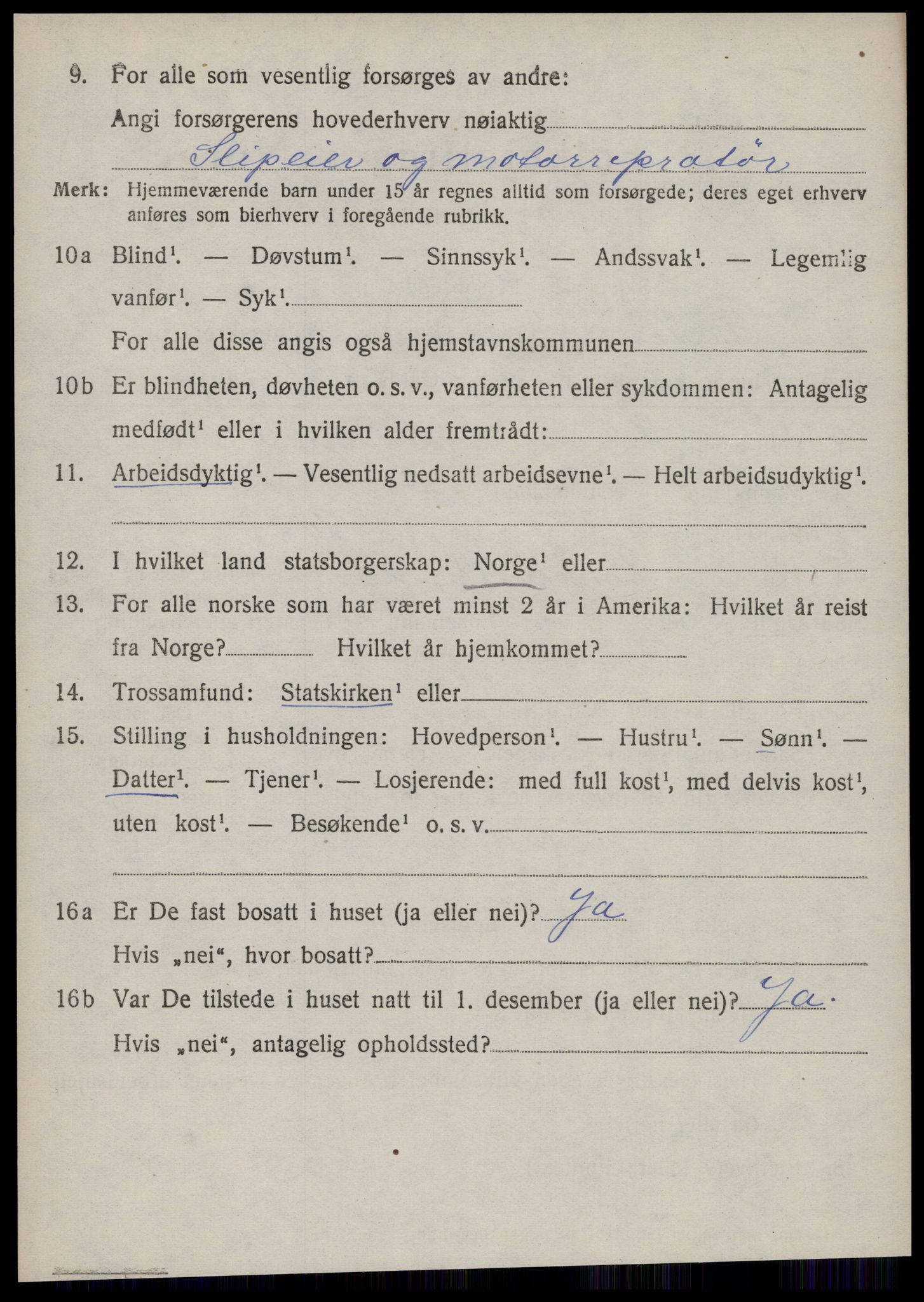 SAT, 1920 census for Borgund, 1920, p. 12957