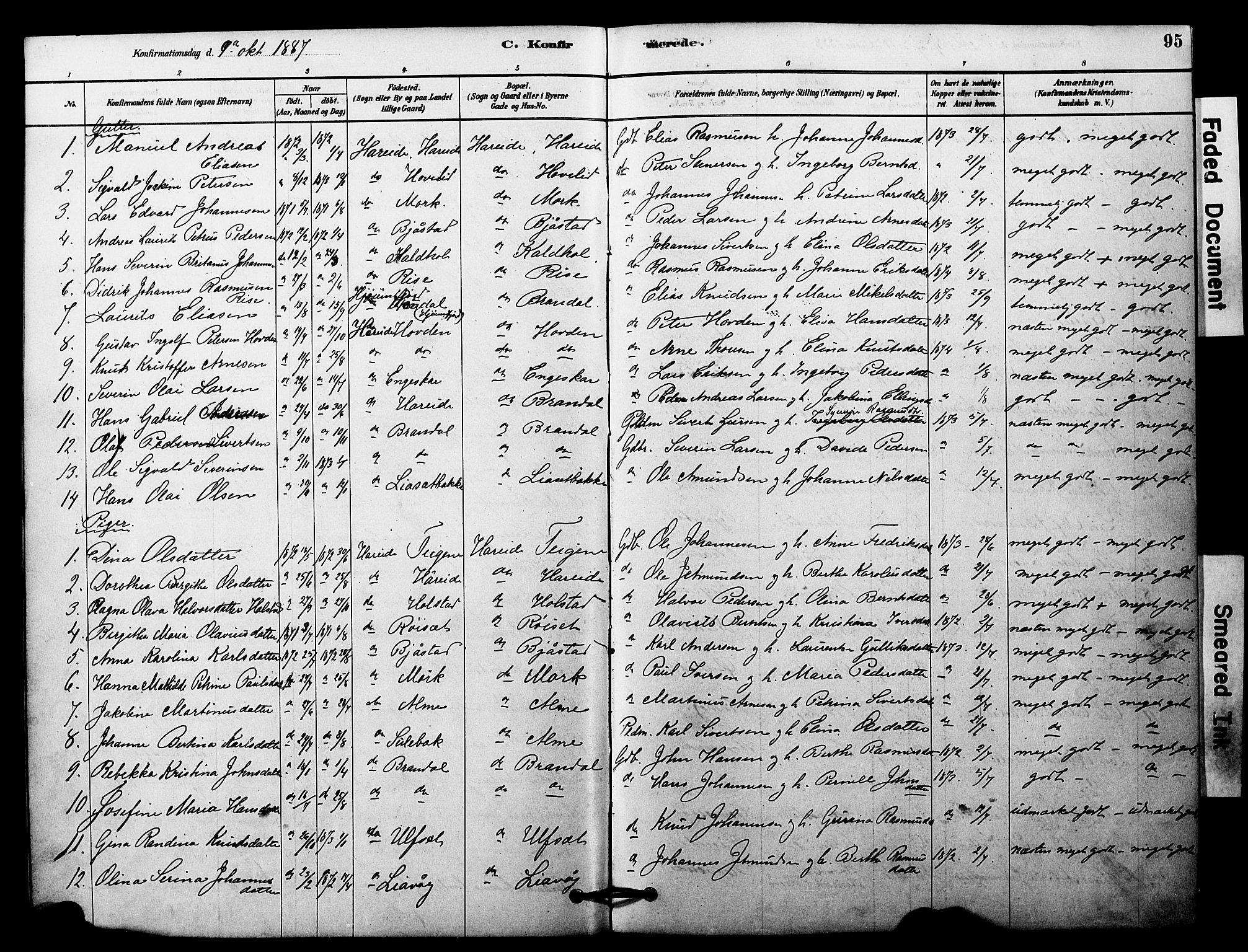 Ministerialprotokoller, klokkerbøker og fødselsregistre - Møre og Romsdal, AV/SAT-A-1454/510/L0122: Parish register (official) no. 510A02, 1878-1897, p. 95