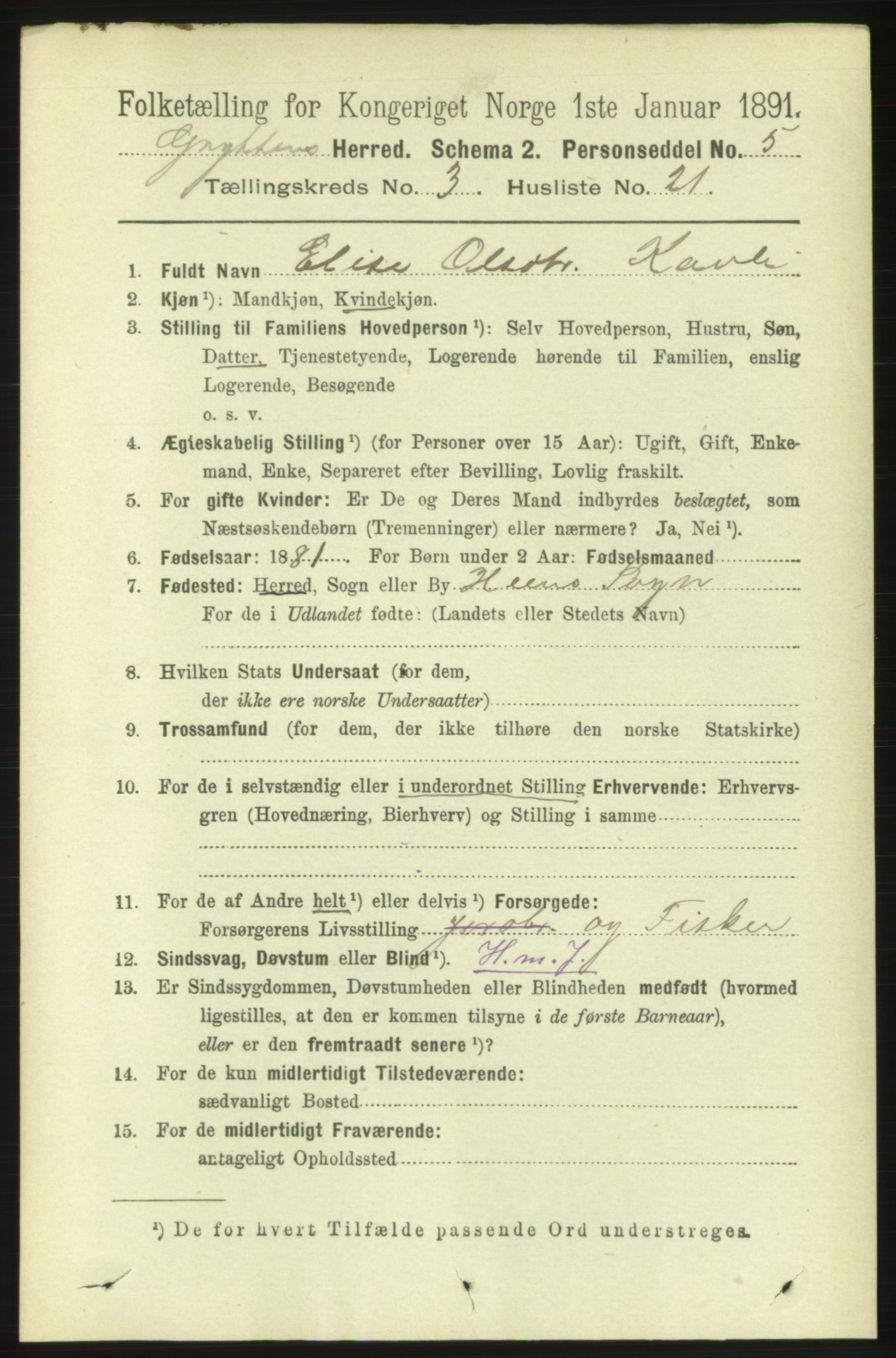 RA, 1891 census for 1539 Grytten, 1891, p. 1057