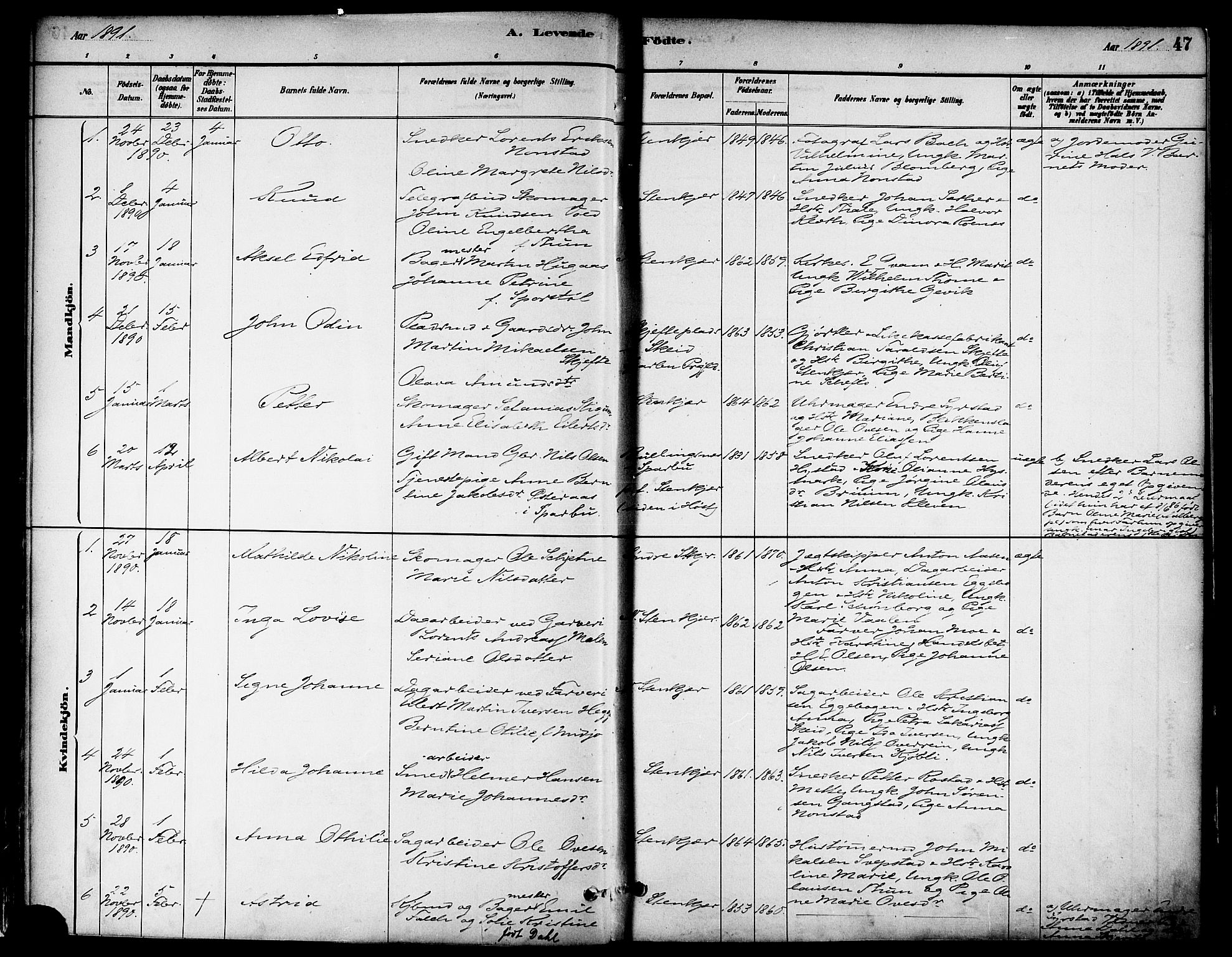 Ministerialprotokoller, klokkerbøker og fødselsregistre - Nord-Trøndelag, SAT/A-1458/739/L0371: Parish register (official) no. 739A03, 1881-1895, p. 47