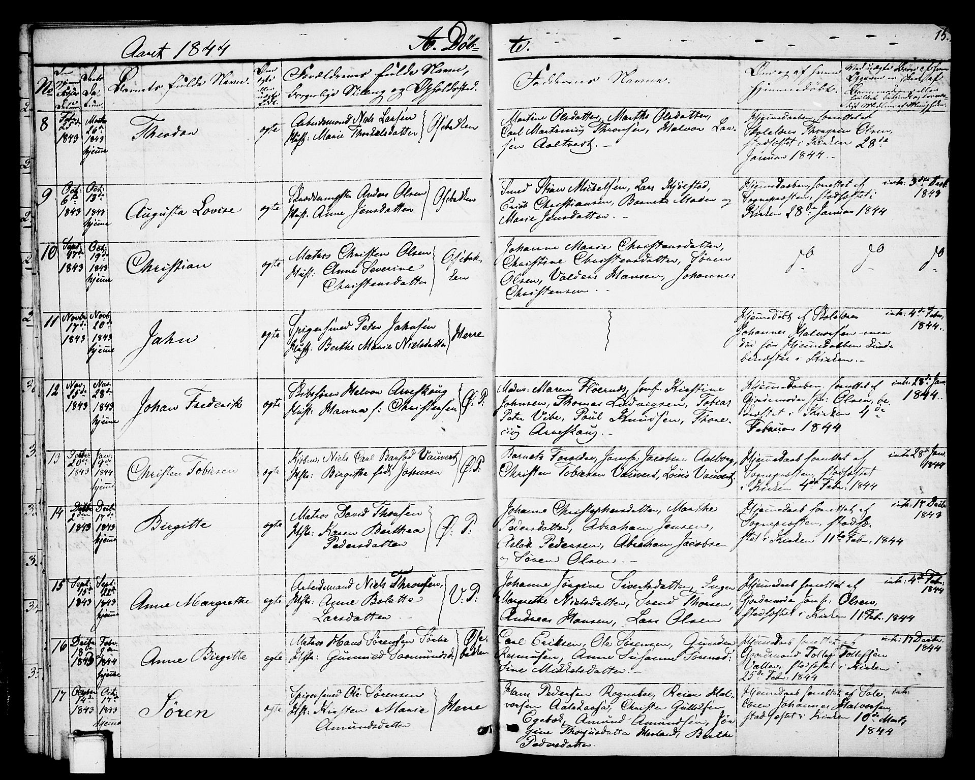 Porsgrunn kirkebøker , AV/SAKO-A-104/G/Gb/L0003: Parish register (copy) no. II 3, 1841-1852, p. 15