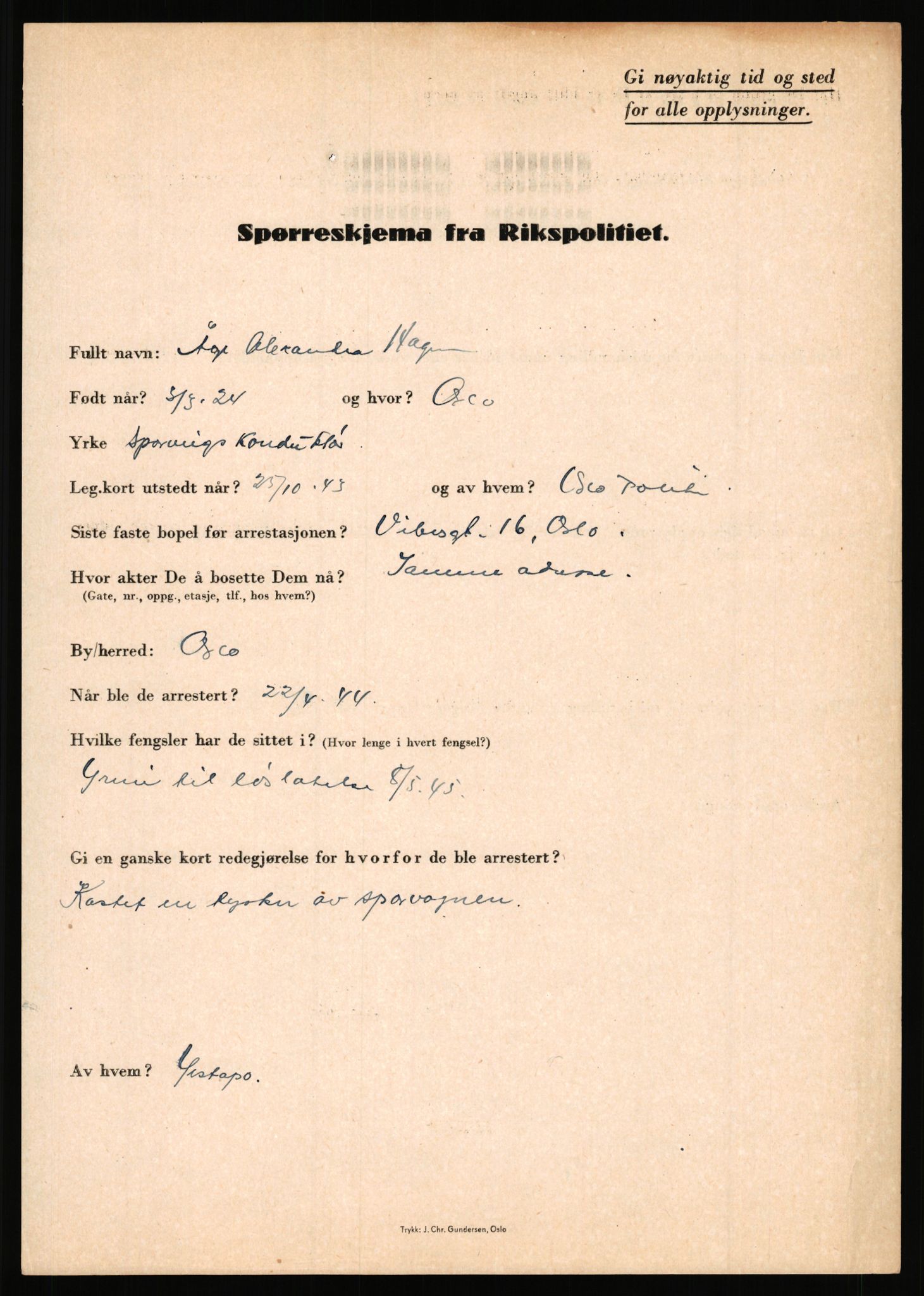Rikspolitisjefen, AV/RA-S-1560/L/L0005: Gidske, Peder Martin -  Hansell, Georg, 1940-1945, p. 888