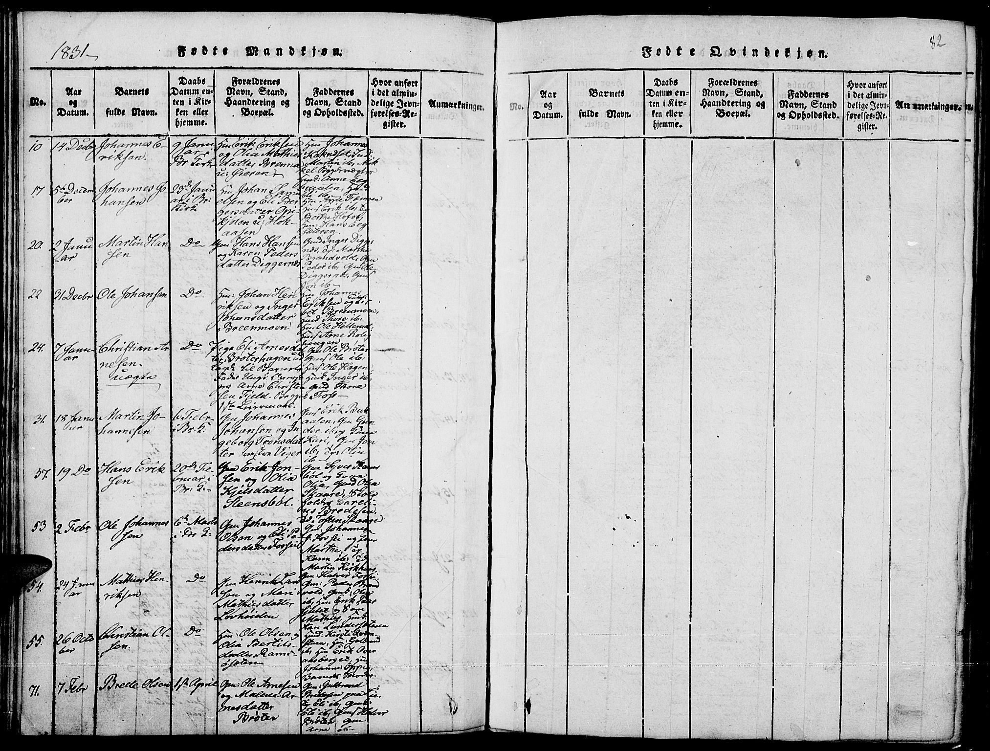 Grue prestekontor, AV/SAH-PREST-036/H/Ha/Hab/L0001: Parish register (copy) no. 1, 1814-1841, p. 82