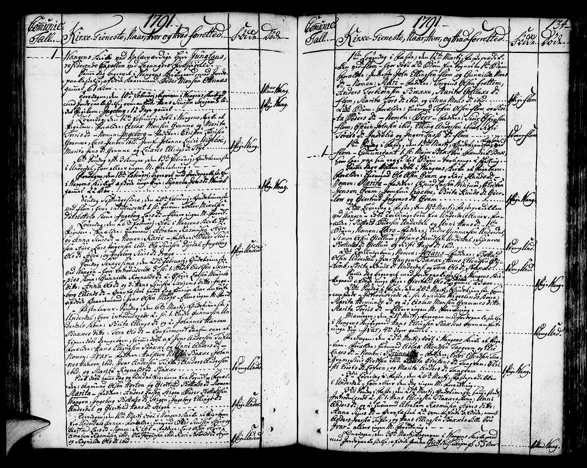 Aurland sokneprestembete, AV/SAB-A-99937/H/Ha/Haa/L0004: Parish register (official) no. A 4, 1756-1801, p. 134