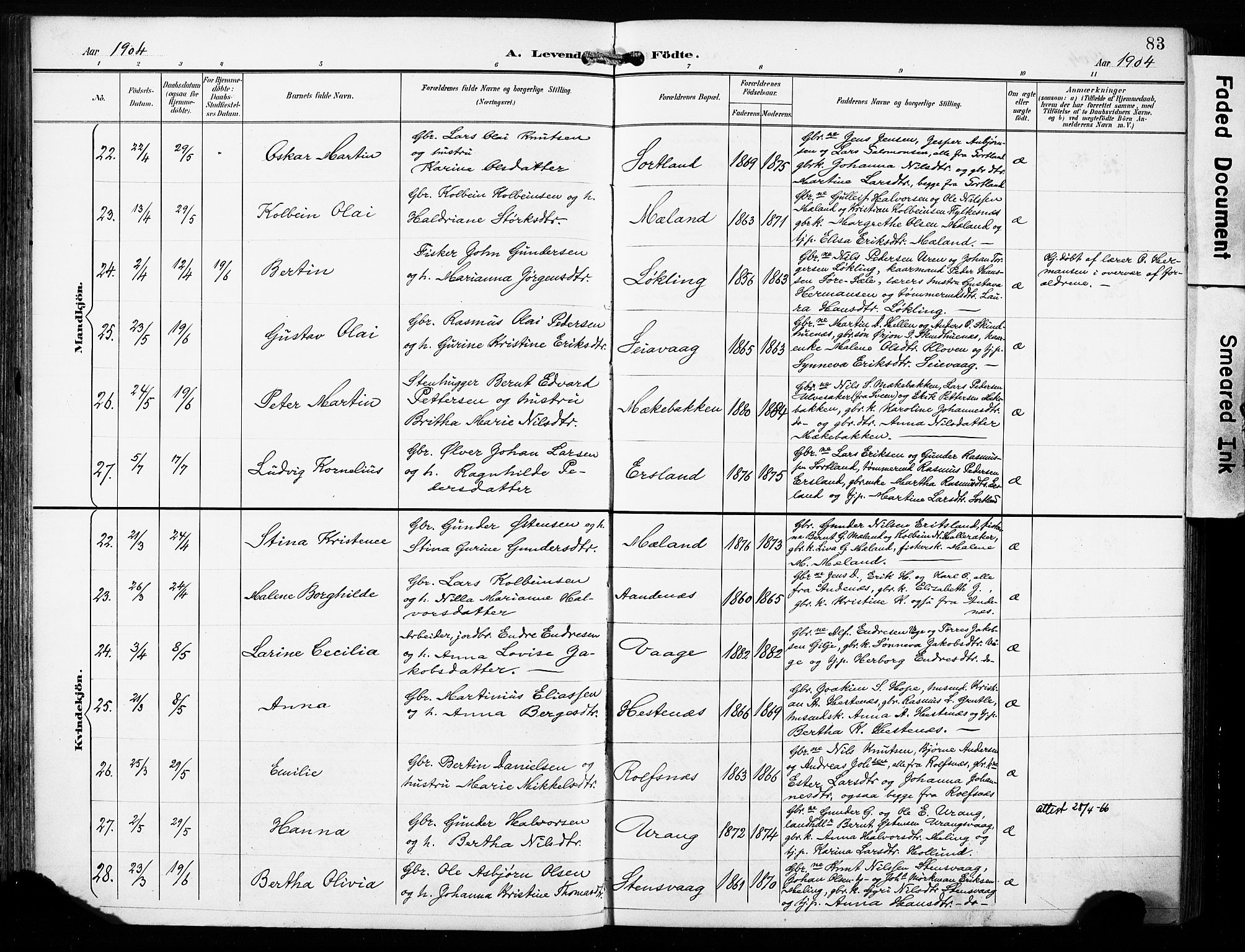 Finnås sokneprestembete, AV/SAB-A-99925/H/Ha/Haa/Haac/L0002: Parish register (official) no. C 2, 1895-1904, p. 83