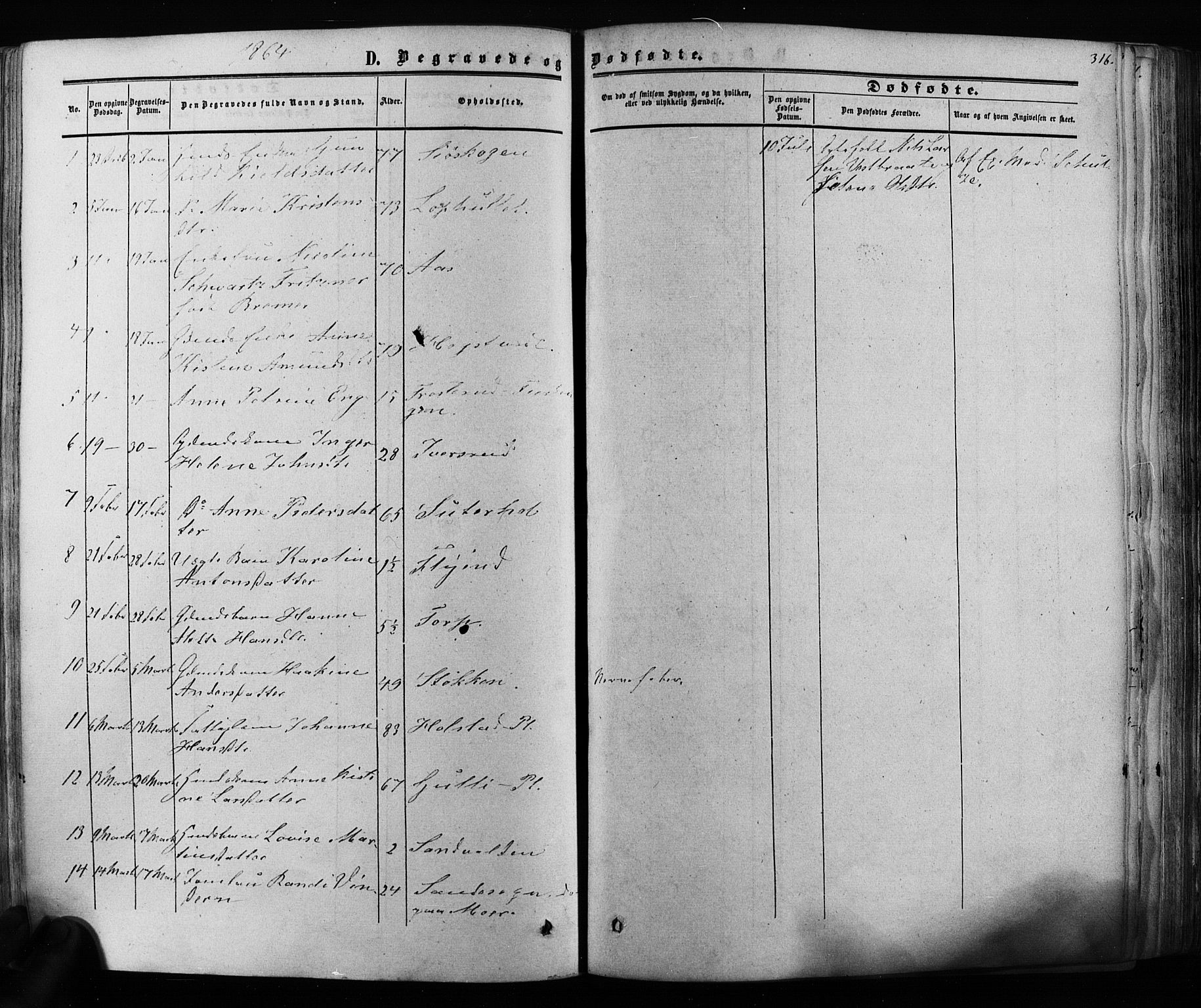 Ås prestekontor Kirkebøker, AV/SAO-A-10894/F/Fa/L0007: Parish register (official) no. I 7, 1854-1870, p. 316