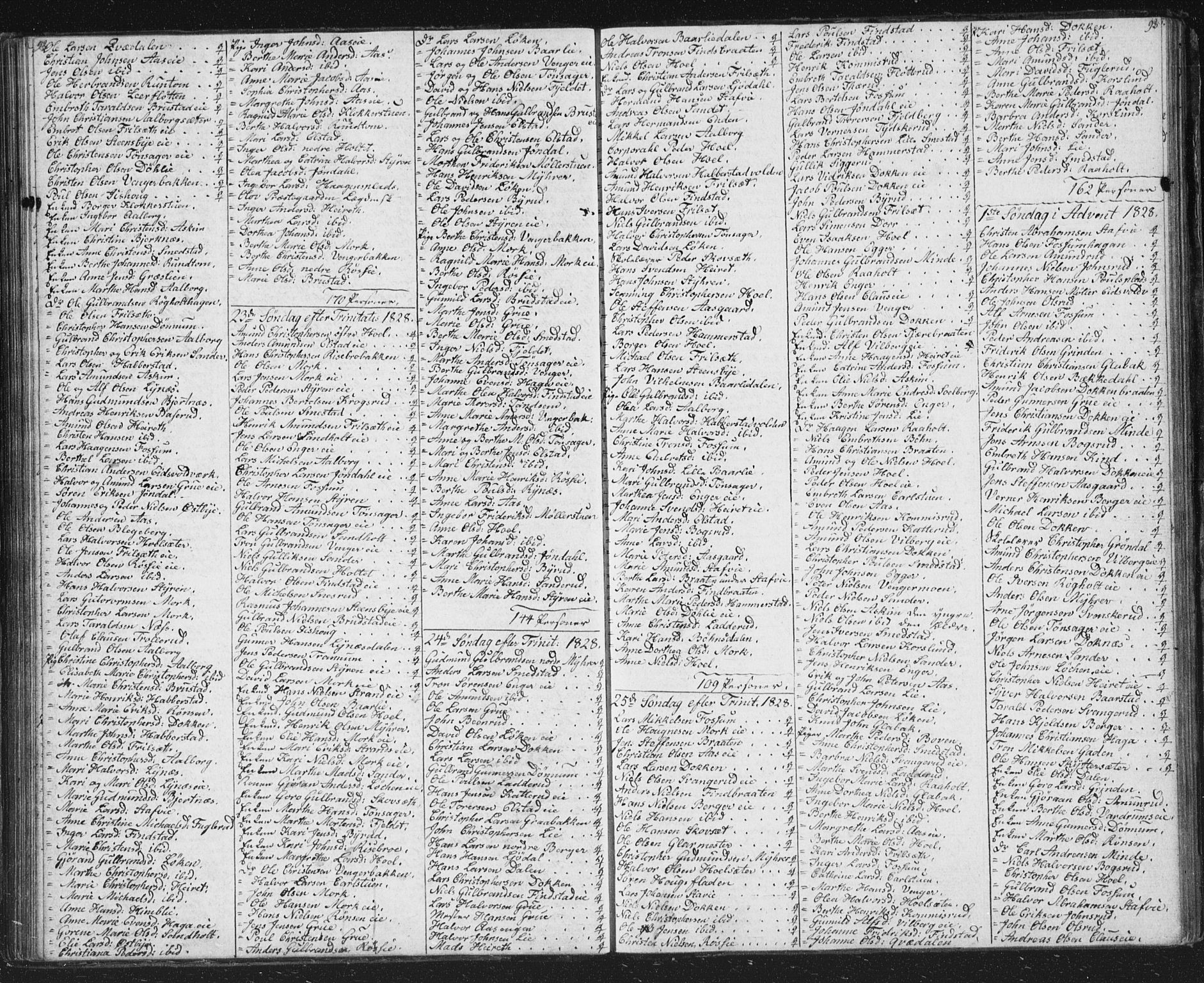 Eidsvoll prestekontor Kirkebøker, SAO/A-10888/M/Ma/L0001: Communicants register no. I 1, 1820-1834, p. 92-93