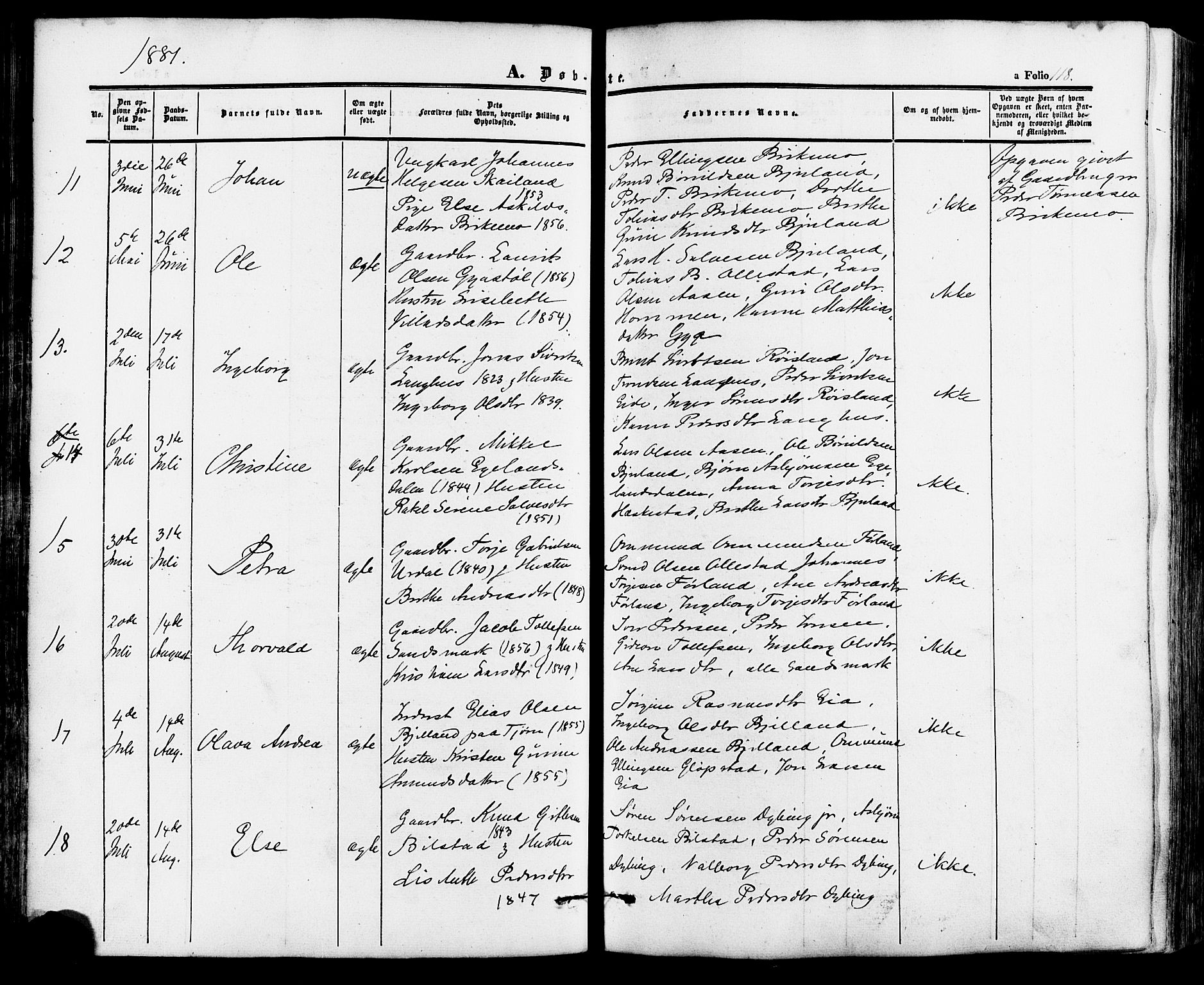 Lund sokneprestkontor, AV/SAST-A-101809/S06/L0010: Parish register (official) no. A 9, 1854-1886, p. 118