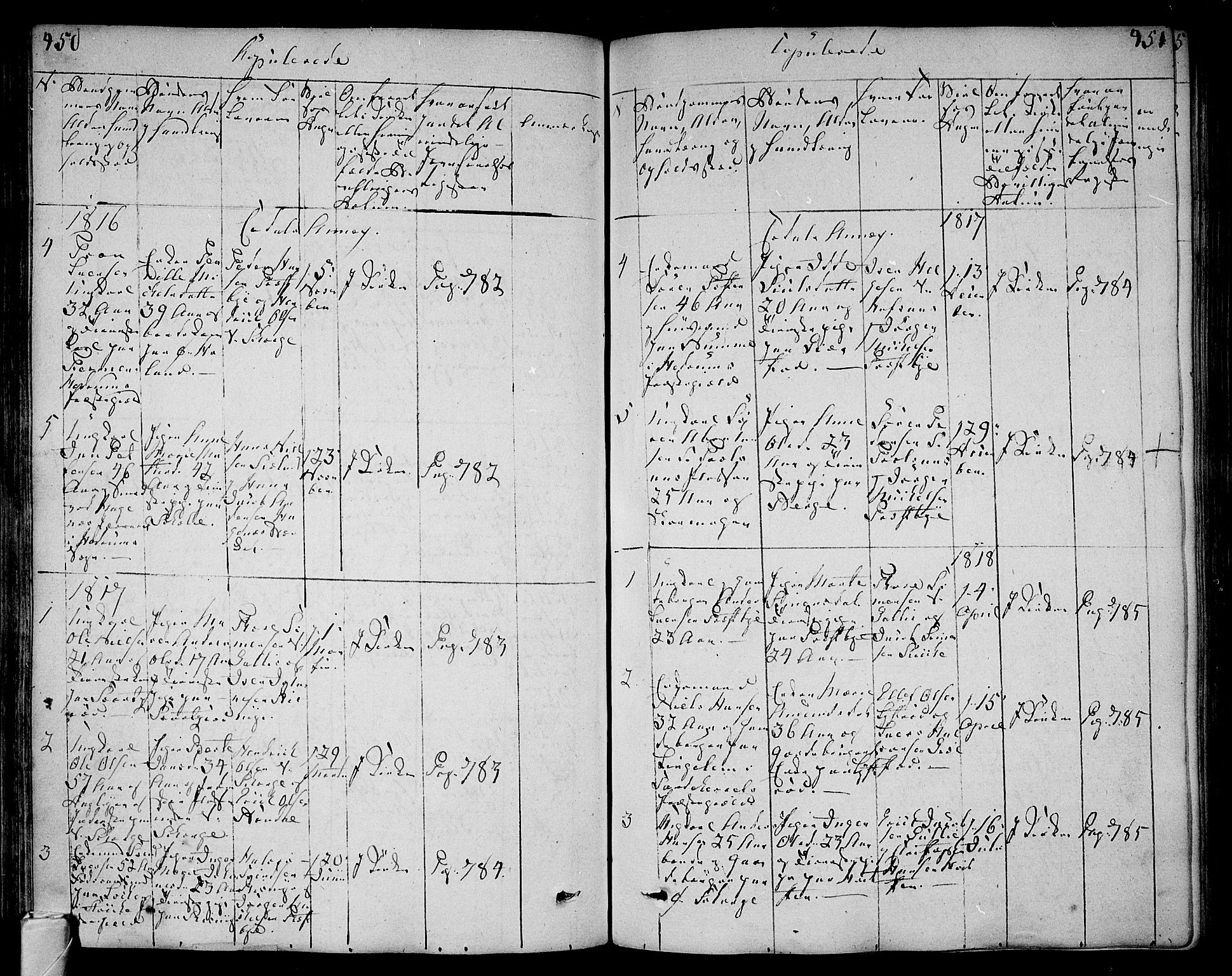 Andebu kirkebøker, AV/SAKO-A-336/F/Fa/L0003: Parish register (official) no. I 3 /3, 1815-1828, p. 450-451