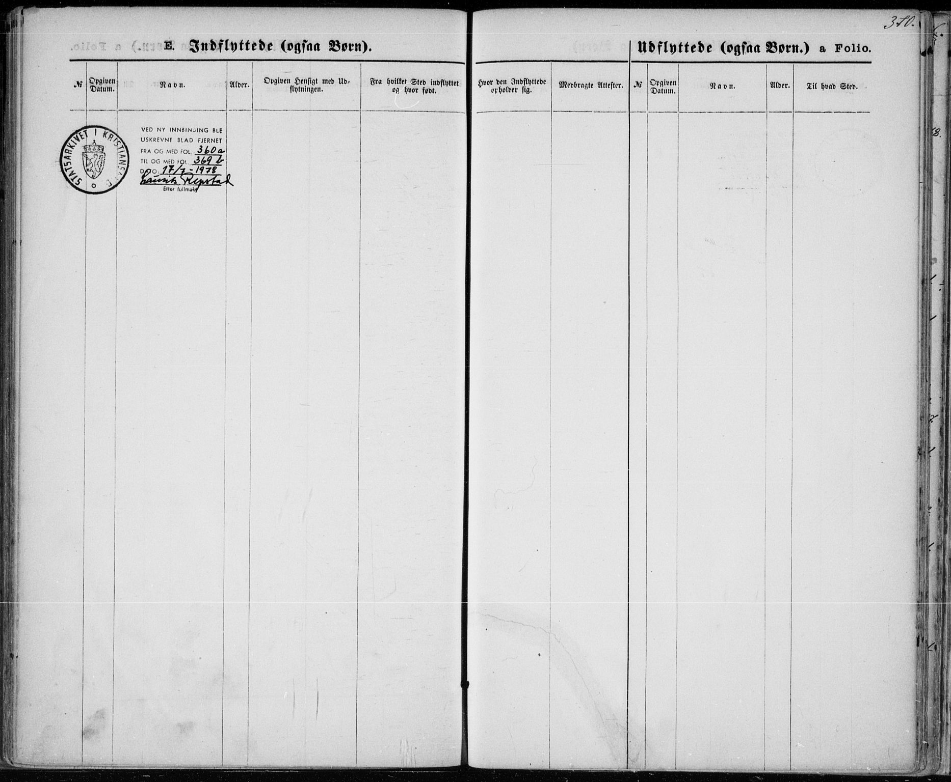 Vestre Moland sokneprestkontor, AV/SAK-1111-0046/F/Fa/Fab/L0008: Parish register (official) no. A 8, 1873-1883, p. 360