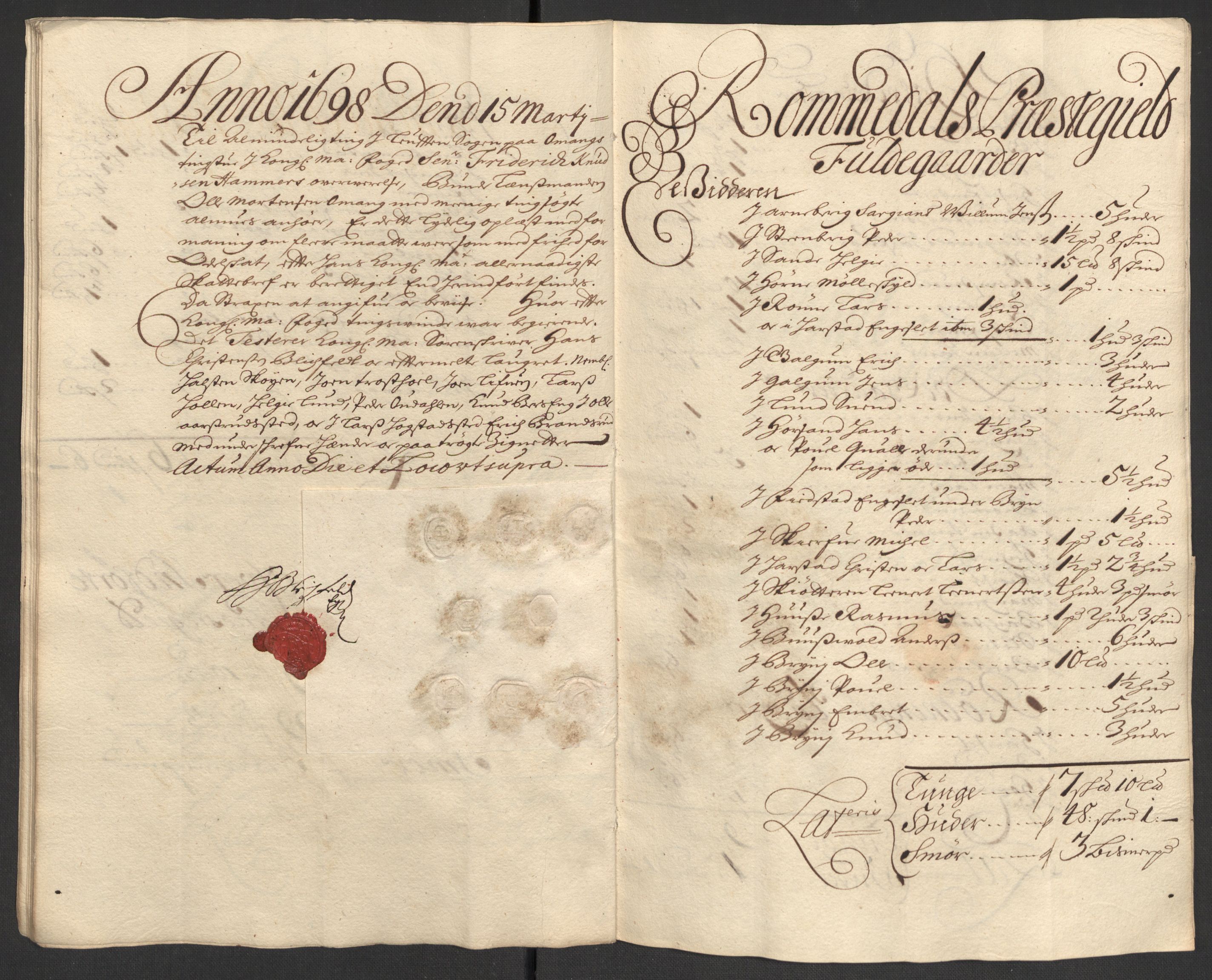 Rentekammeret inntil 1814, Reviderte regnskaper, Fogderegnskap, RA/EA-4092/R16/L1037: Fogderegnskap Hedmark, 1697-1698, p. 450
