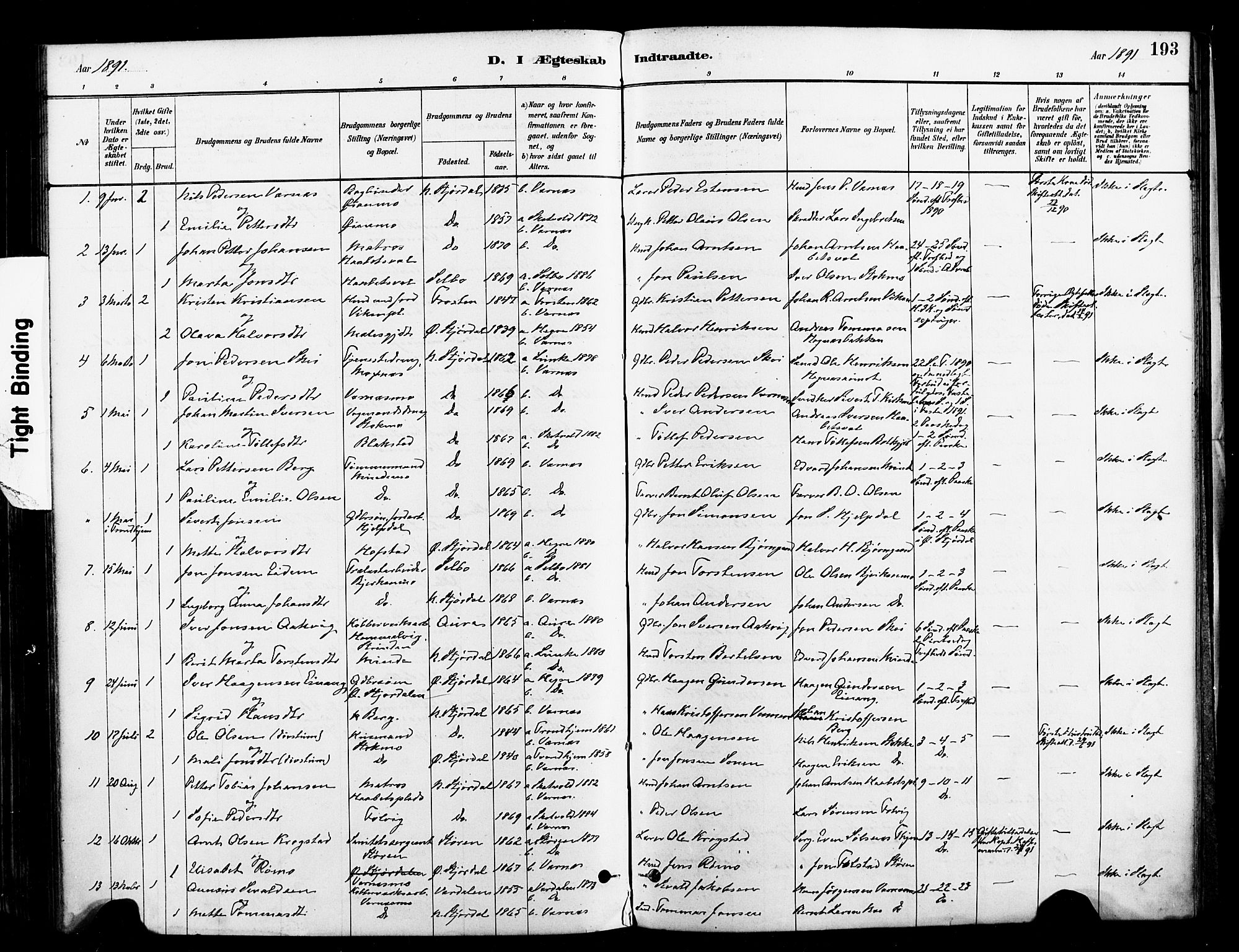 Ministerialprotokoller, klokkerbøker og fødselsregistre - Nord-Trøndelag, SAT/A-1458/709/L0077: Parish register (official) no. 709A17, 1880-1895, p. 193