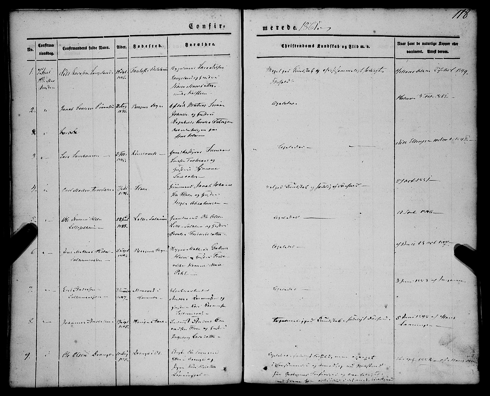 St. Jørgens hospital og Årstad sokneprestembete, AV/SAB-A-99934: Parish register (official) no. A 4, 1844-1863, p. 118