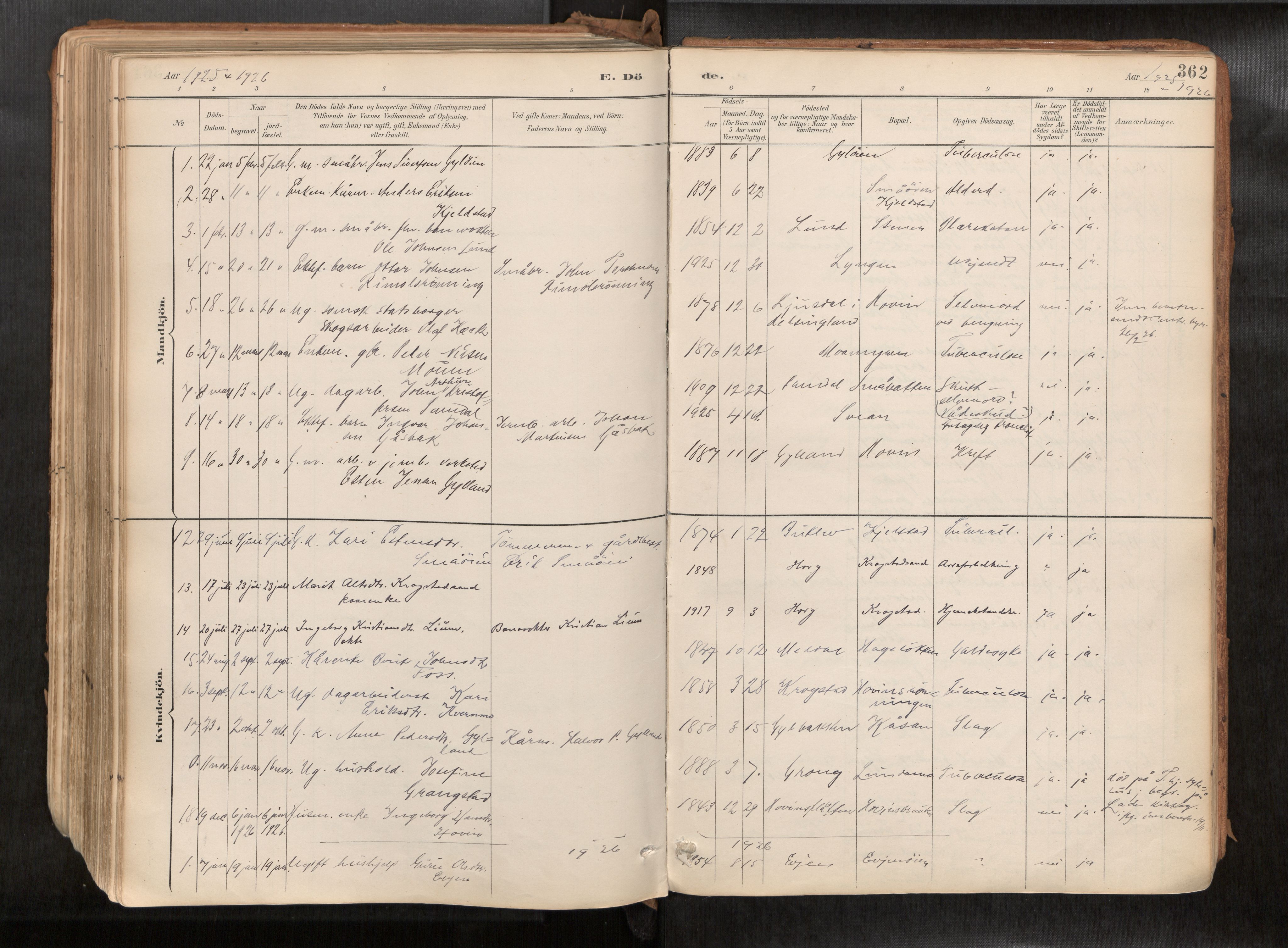 Ministerialprotokoller, klokkerbøker og fødselsregistre - Sør-Trøndelag, SAT/A-1456/692/L1105b: Parish register (official) no. 692A06, 1891-1934, p. 362