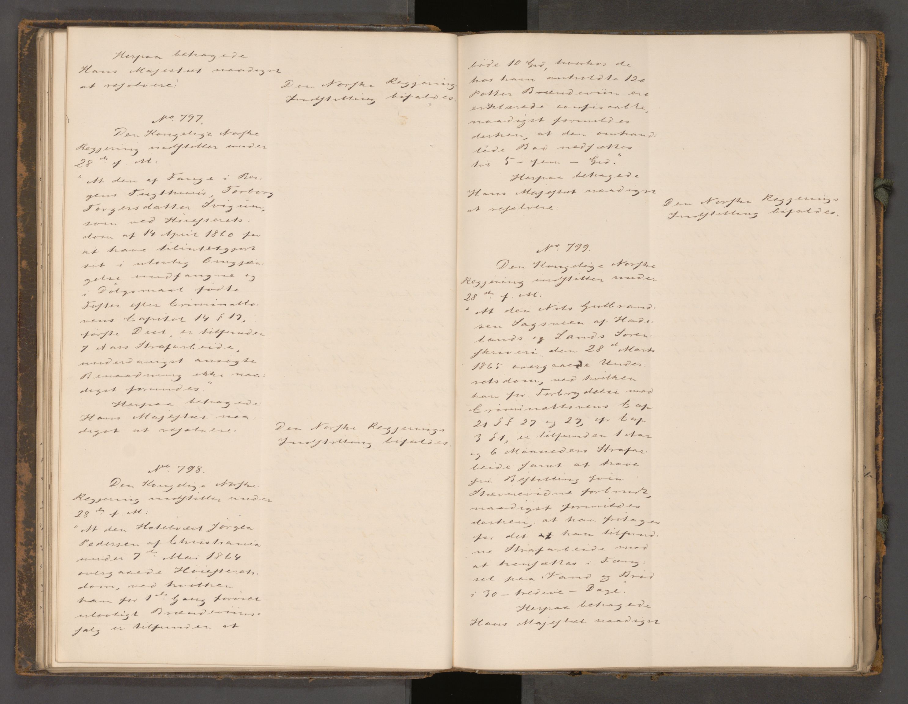 Statsrådssekretariatet, AV/RA-S-1001/A/Ab/L0104: Kgl. res. nr. 724-1001b, 2. halvår, 1865