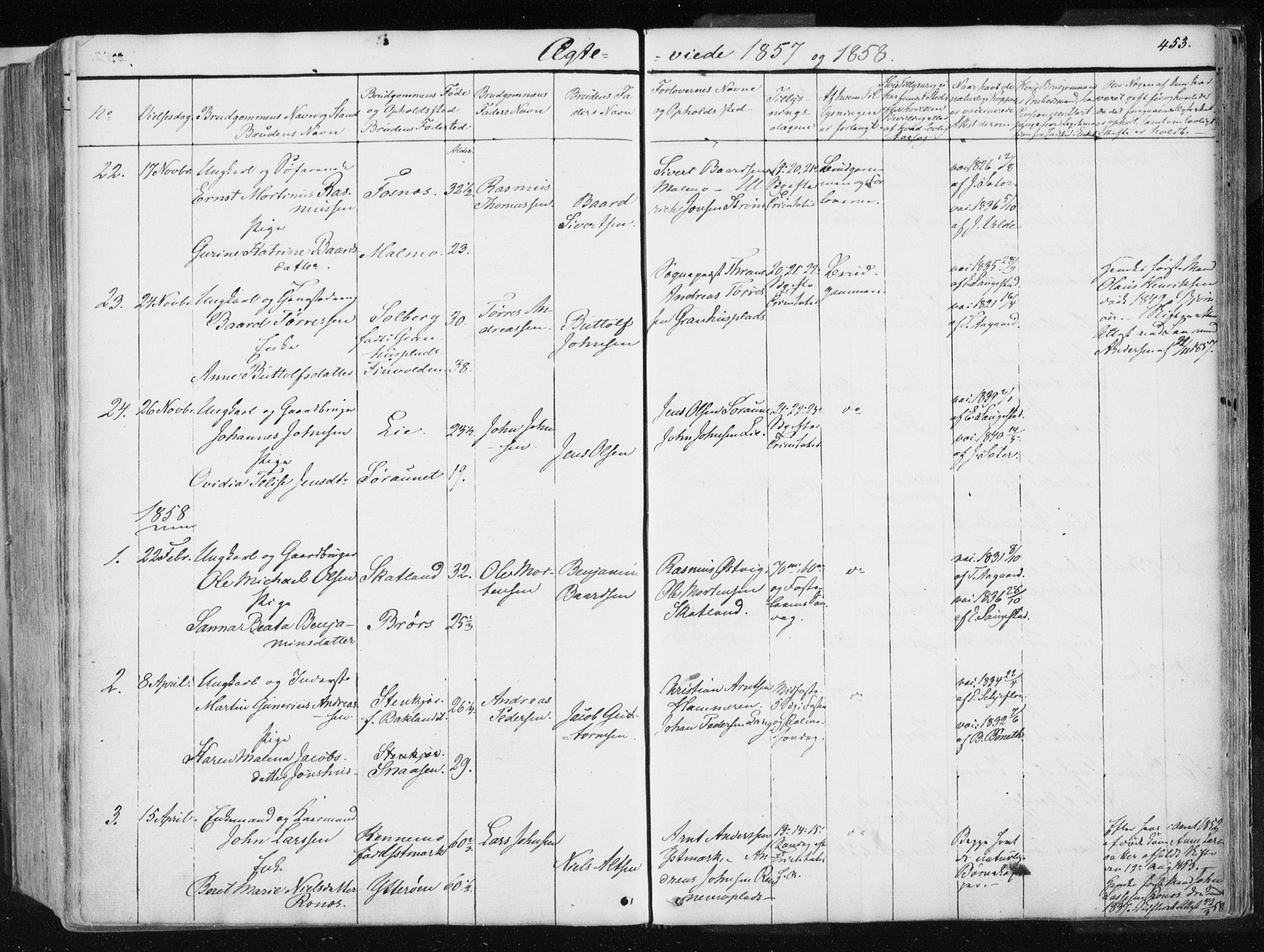 Ministerialprotokoller, klokkerbøker og fødselsregistre - Nord-Trøndelag, SAT/A-1458/741/L0393: Parish register (official) no. 741A07, 1849-1863, p. 453
