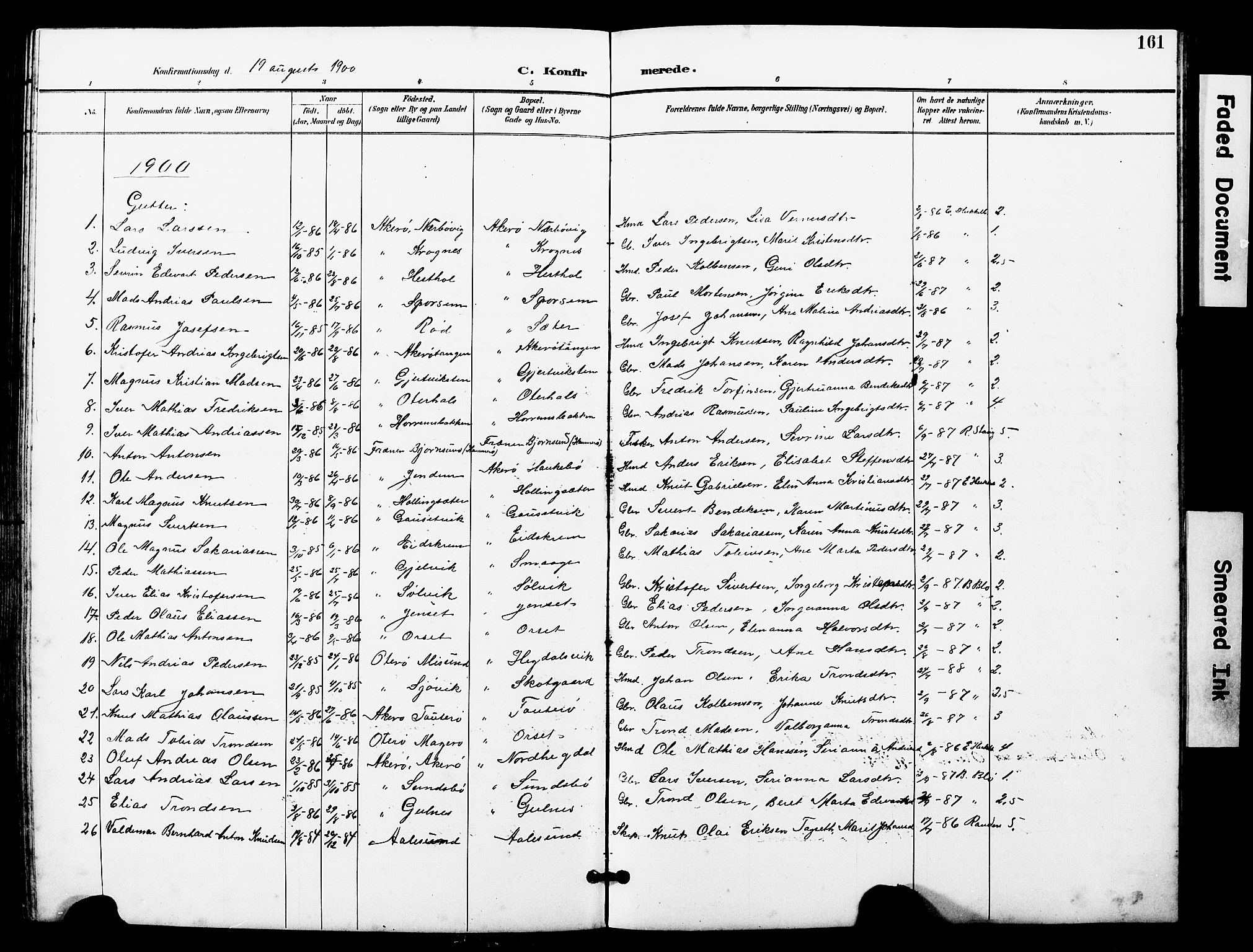 Ministerialprotokoller, klokkerbøker og fødselsregistre - Møre og Romsdal, AV/SAT-A-1454/560/L0725: Parish register (copy) no. 560C02, 1895-1930, p. 161