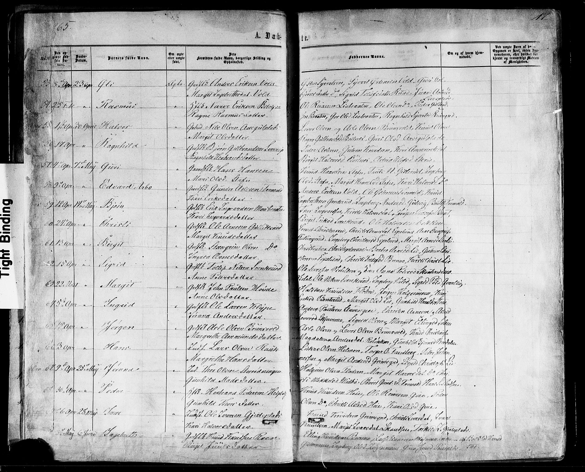 Nes kirkebøker, AV/SAKO-A-236/F/Fa/L0010: Parish register (official) no. 10, 1864-1880, p. 17