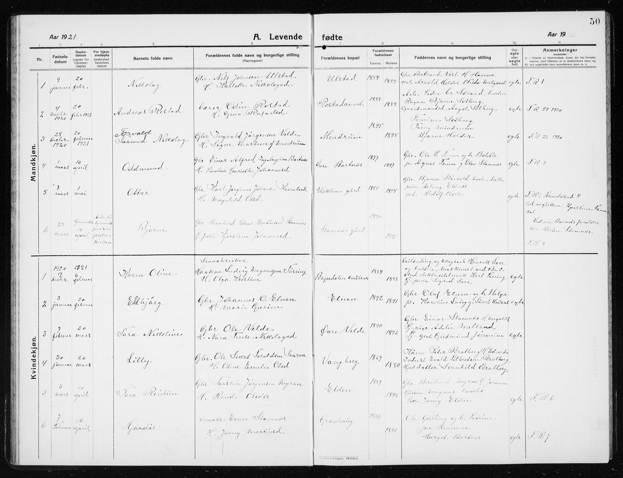 Ministerialprotokoller, klokkerbøker og fødselsregistre - Nord-Trøndelag, SAT/A-1458/741/L0402: Parish register (copy) no. 741C03, 1911-1926, p. 50