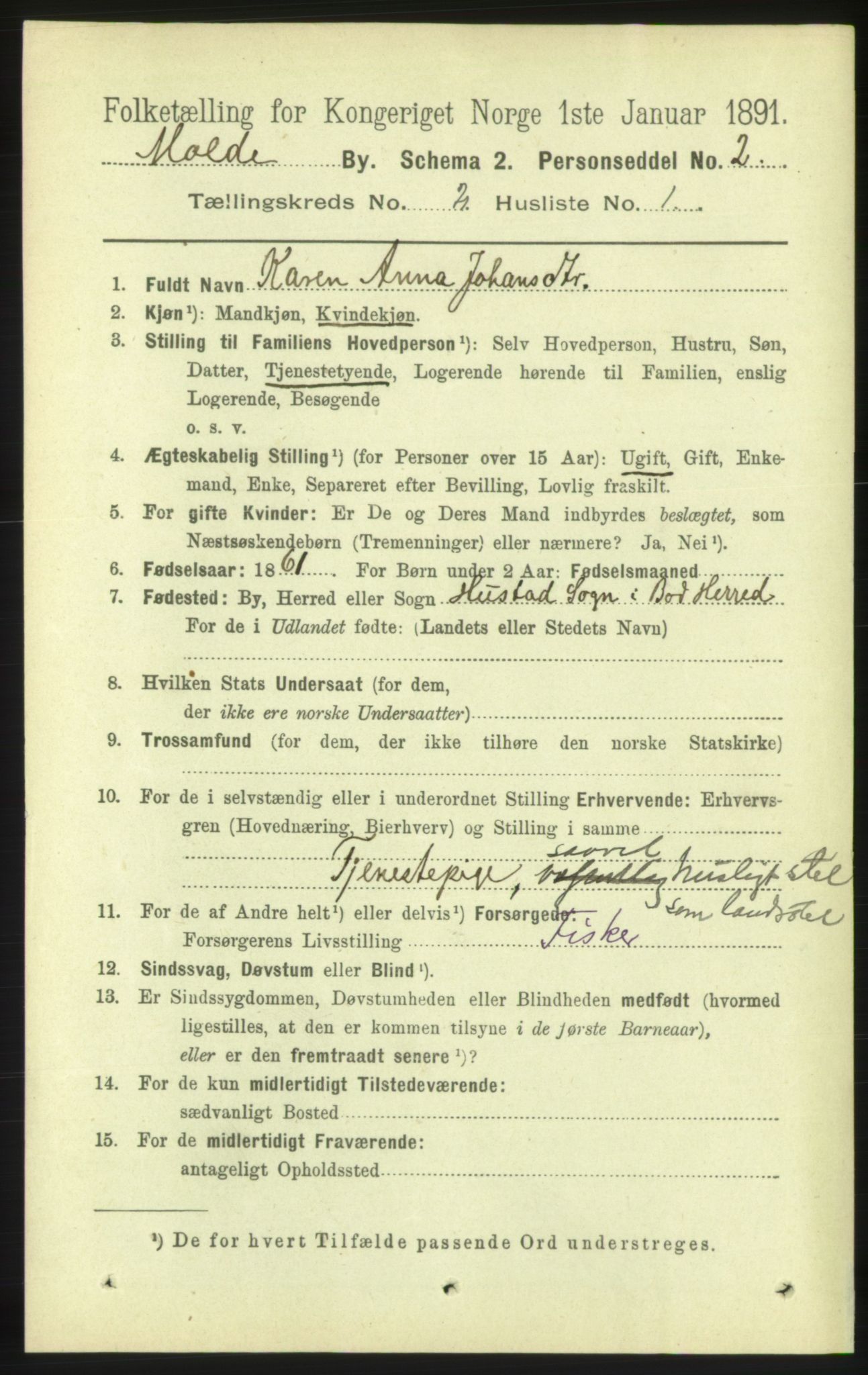 RA, 1891 census for 1502 Molde, 1891, p. 1438